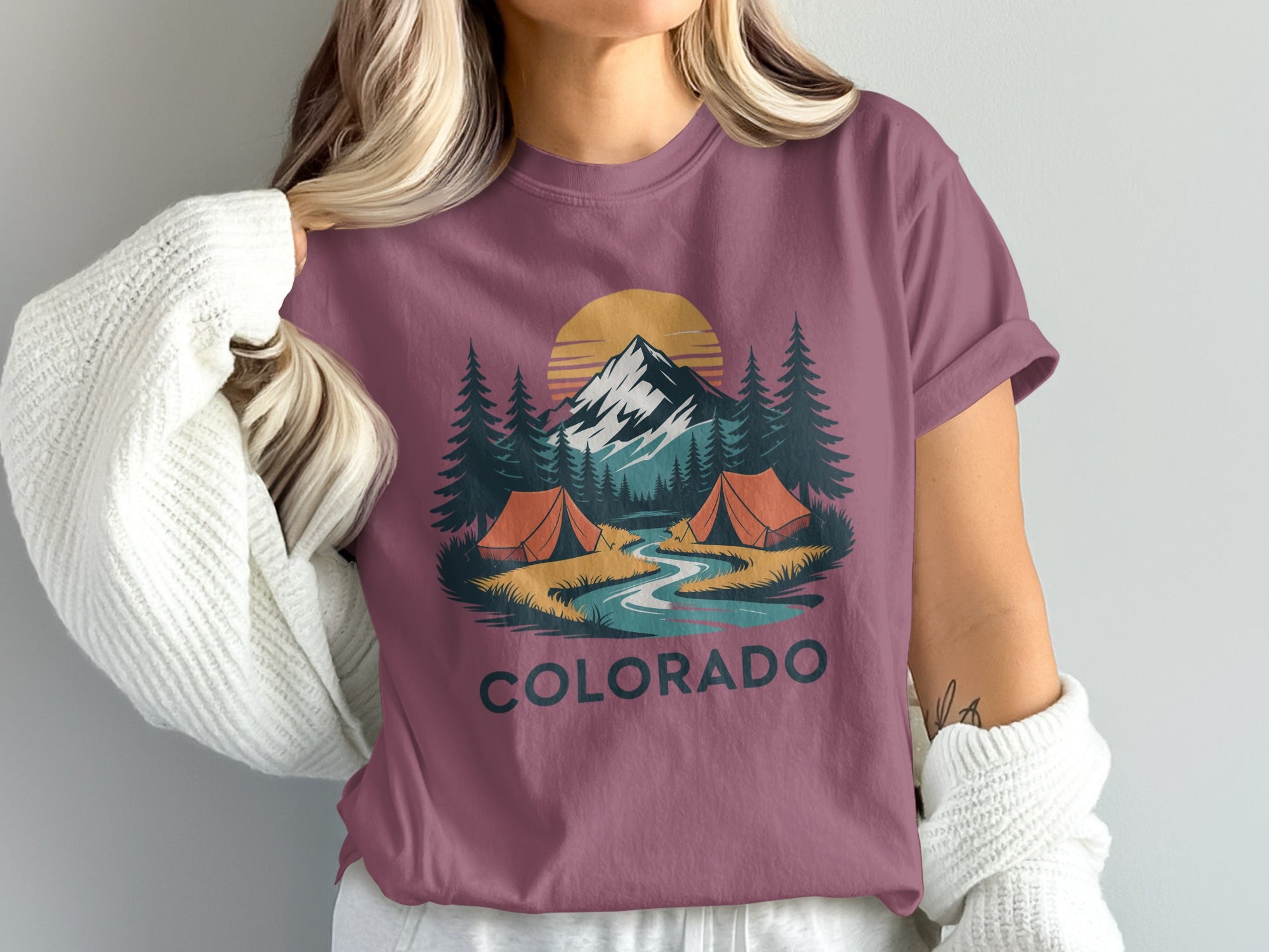 Colorado Camping Scene Graphic T-Shirt product