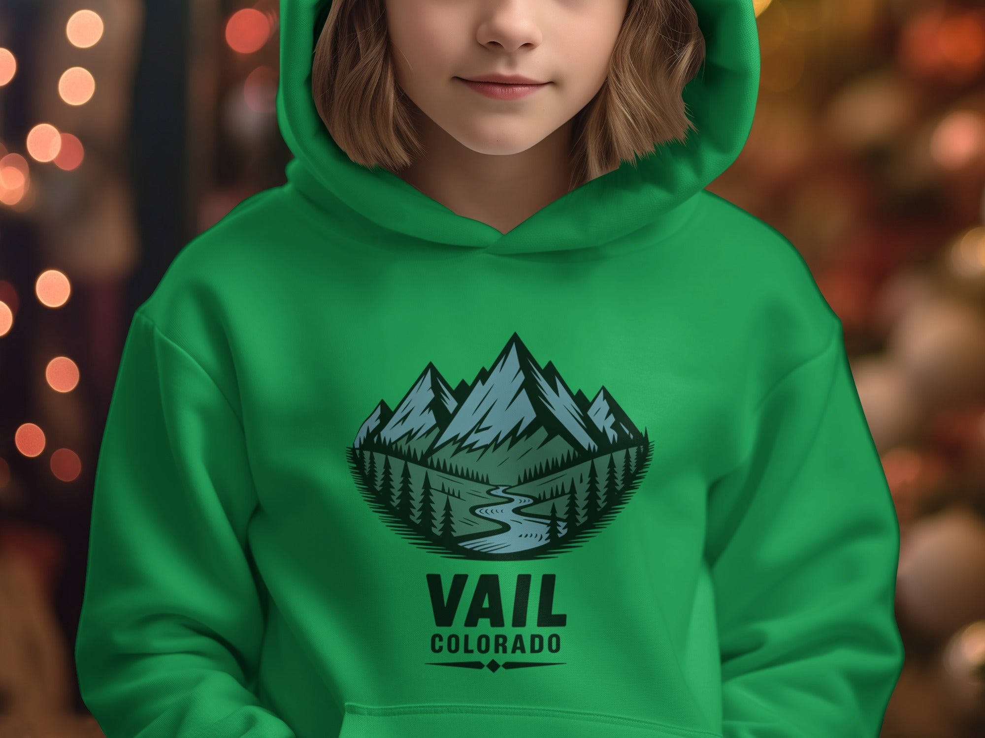Vail Colorado green hoodie kids product type