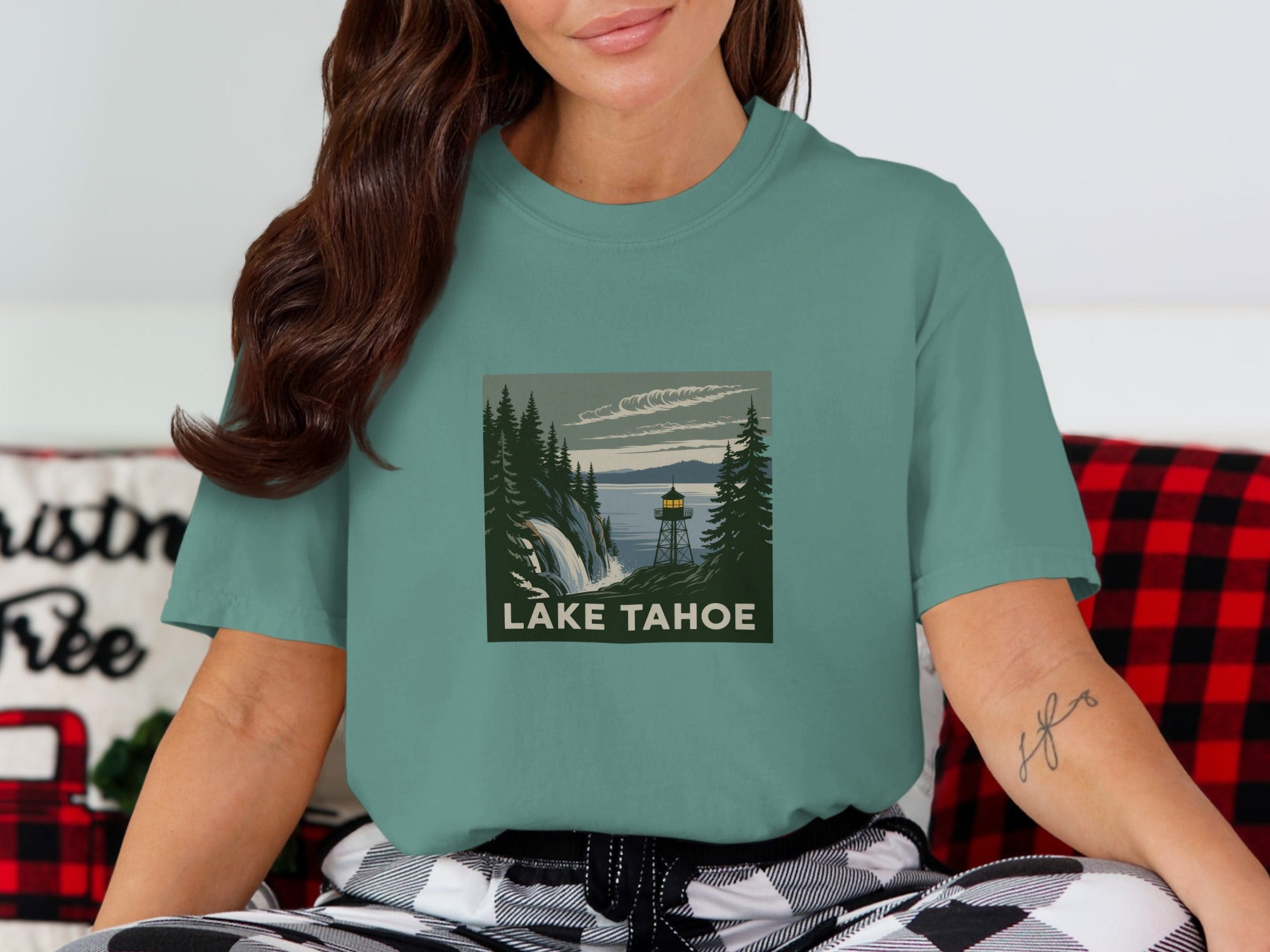 Lake Tahoe Graphic T-Shirt design casual tee product