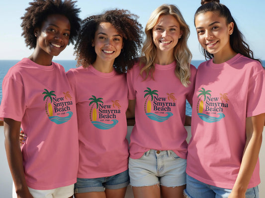 New Smyrna Beach EST 1768 Pink T-Shirt product type