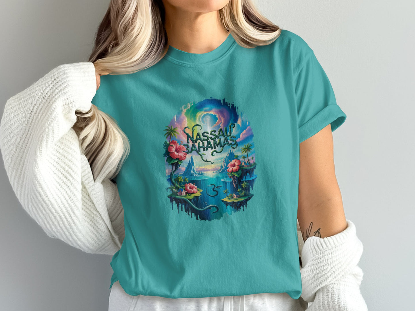 Nassau Bahamas Beach Scene Graphic T-Shirt product