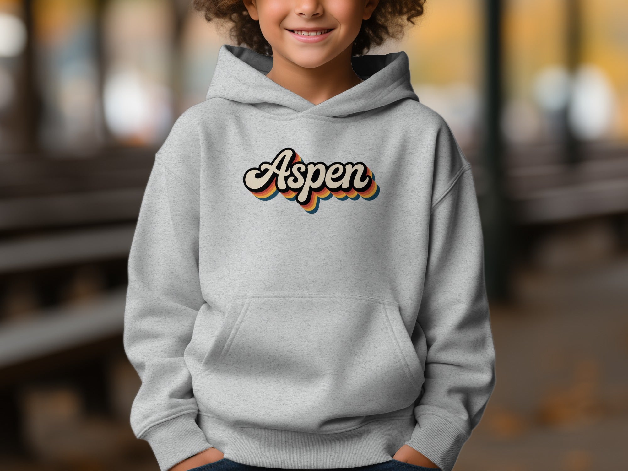 Aspen Retro Style Hoodie with Colorful Design