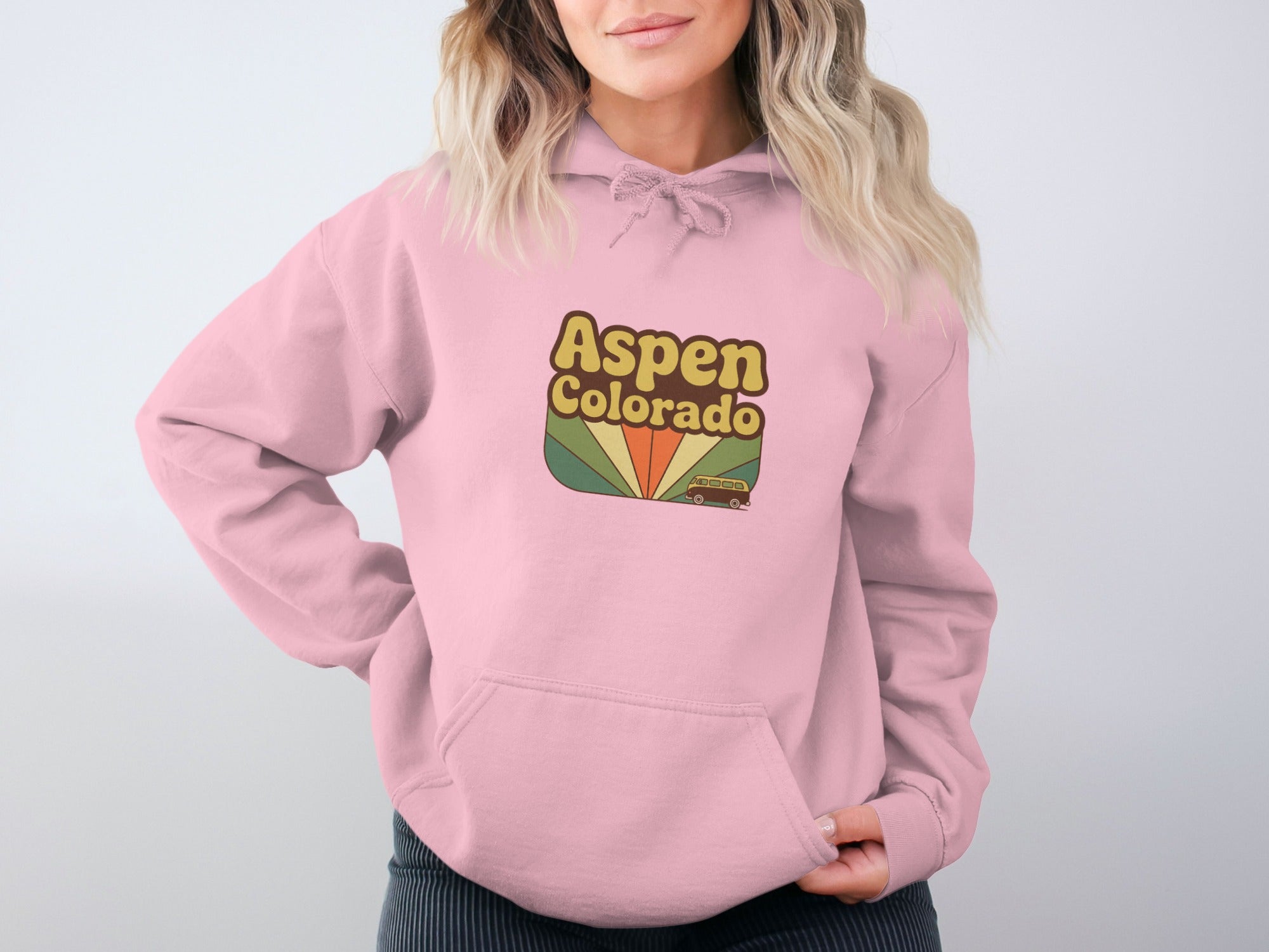 Aspen Colorado Retro Design Hooded Sweatshirts product