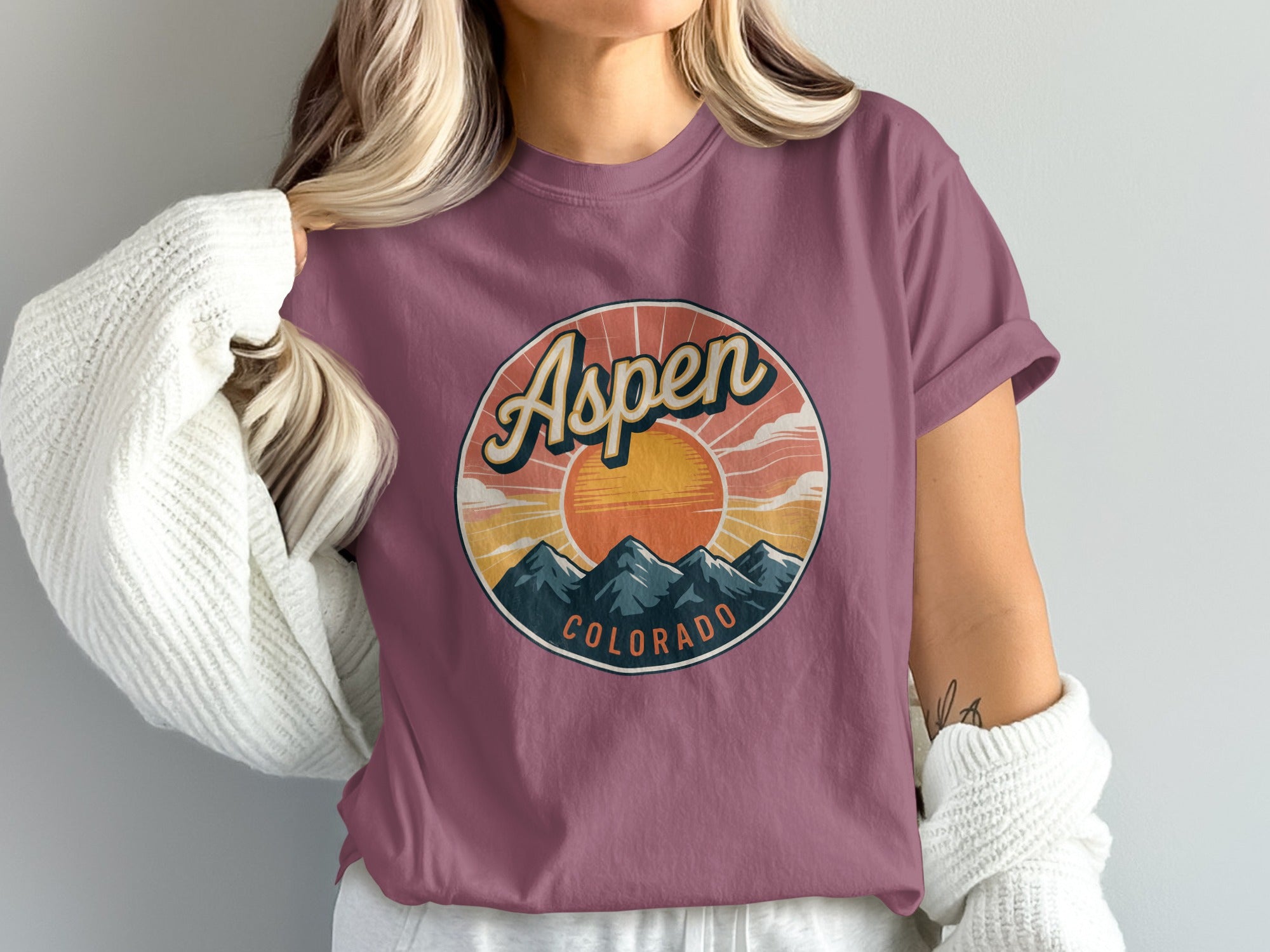 Aspen Colorado Sunset Mountains Graphic Tee product