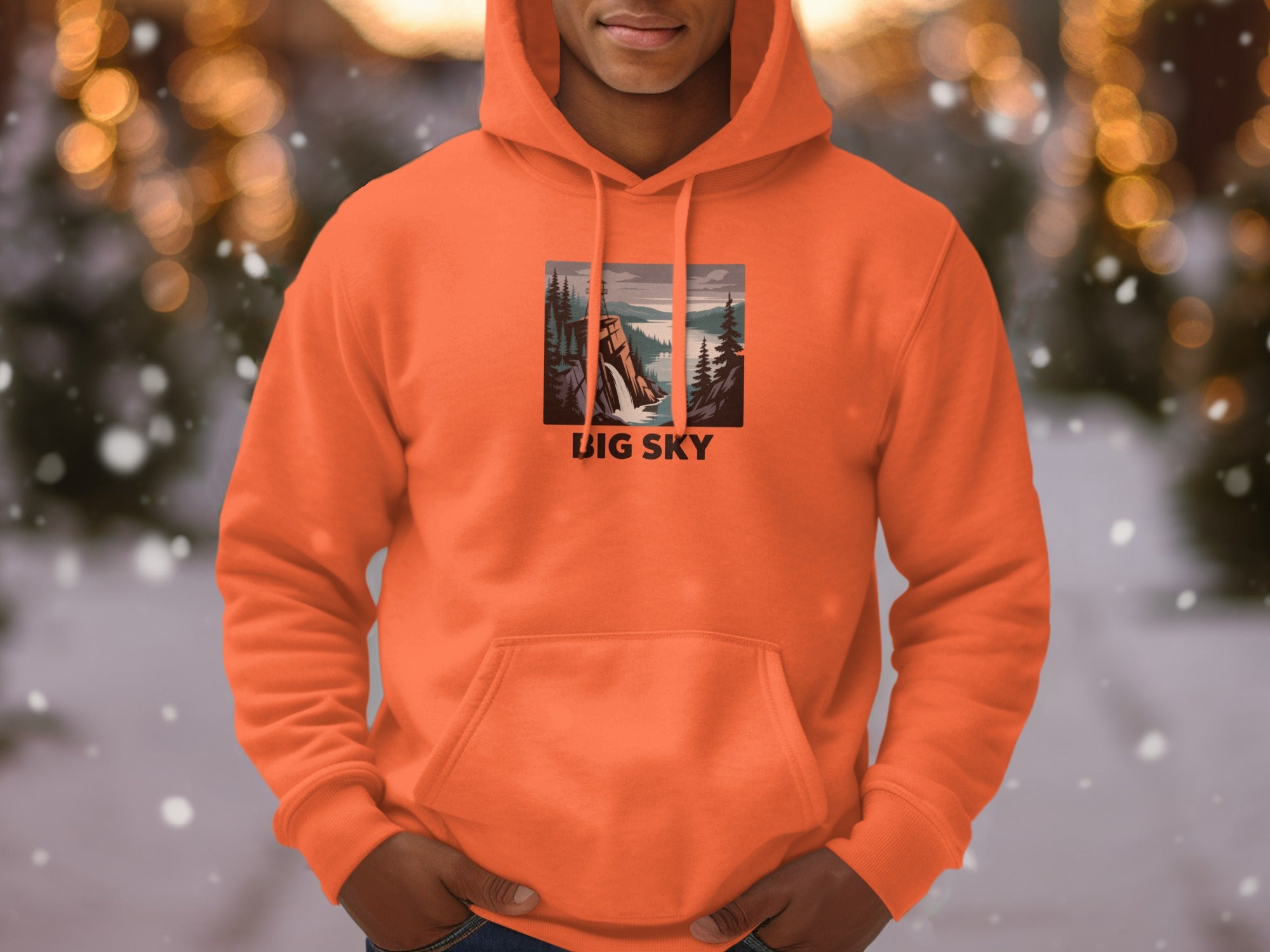 Big Sky Graphic Print Winter Wonderland Hoodie
