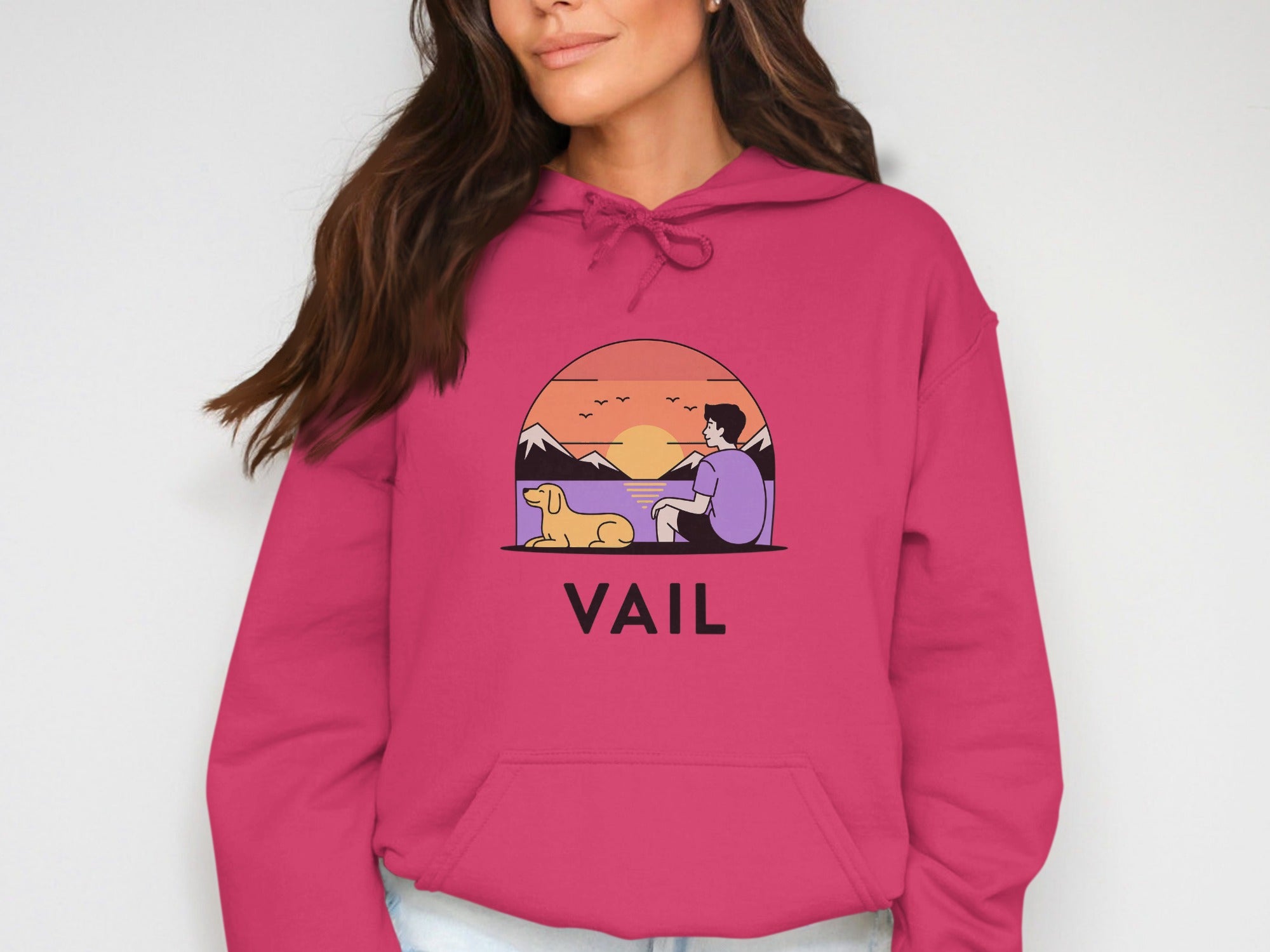Vail Sunset and Dog Print Graphic Hoodie product