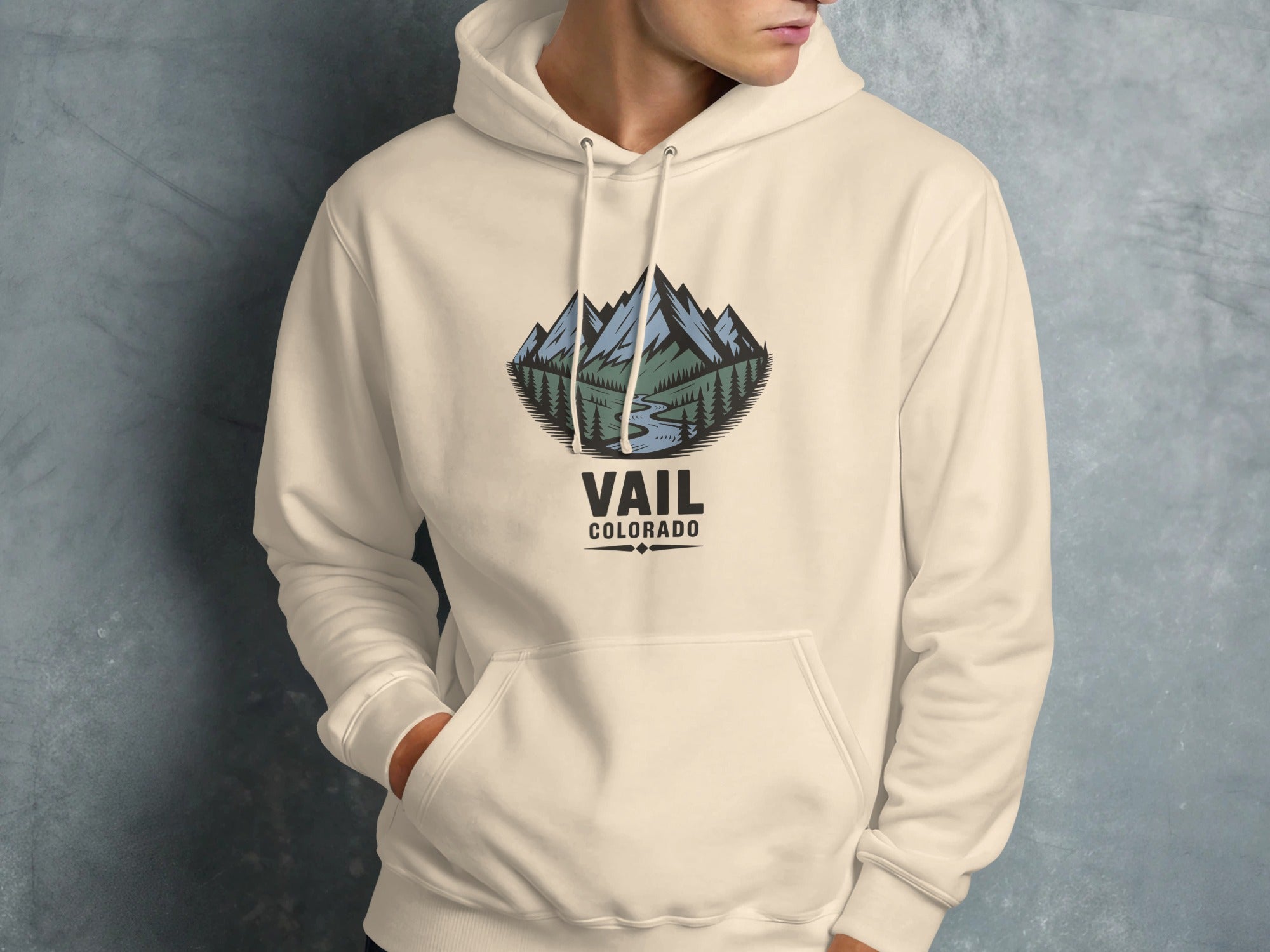 Vail Colorado Mountain Graphic Design Hoodie product type