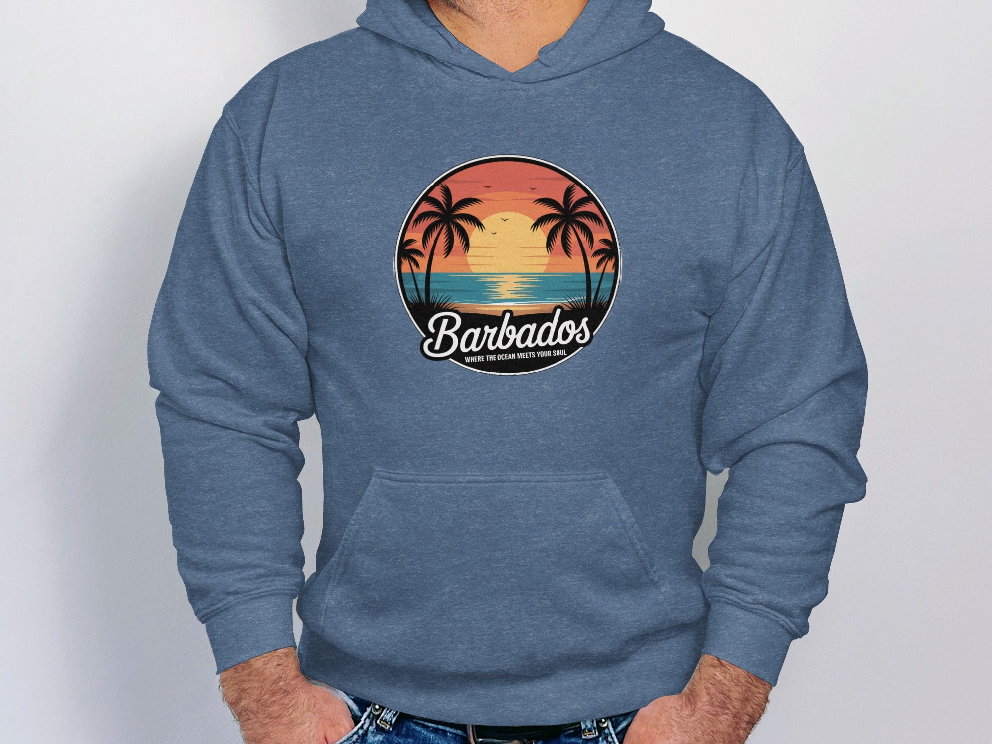 Barbados Sunset Palms Hooded Sweatshirt product type