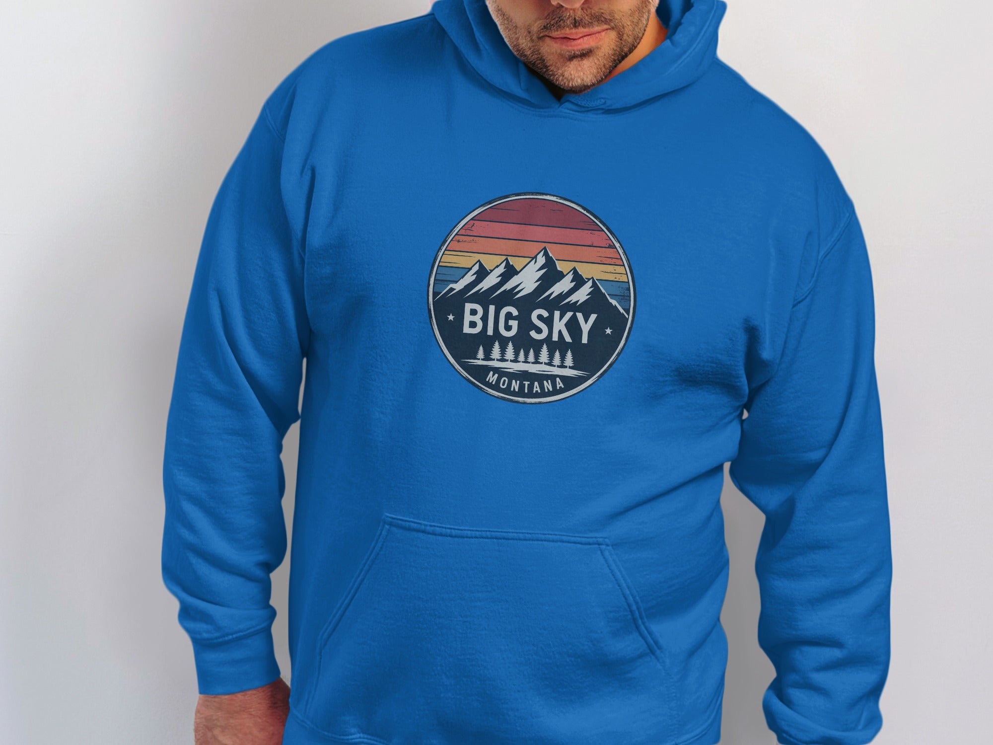 Big Sky Montana Retro Mountains Hoodie