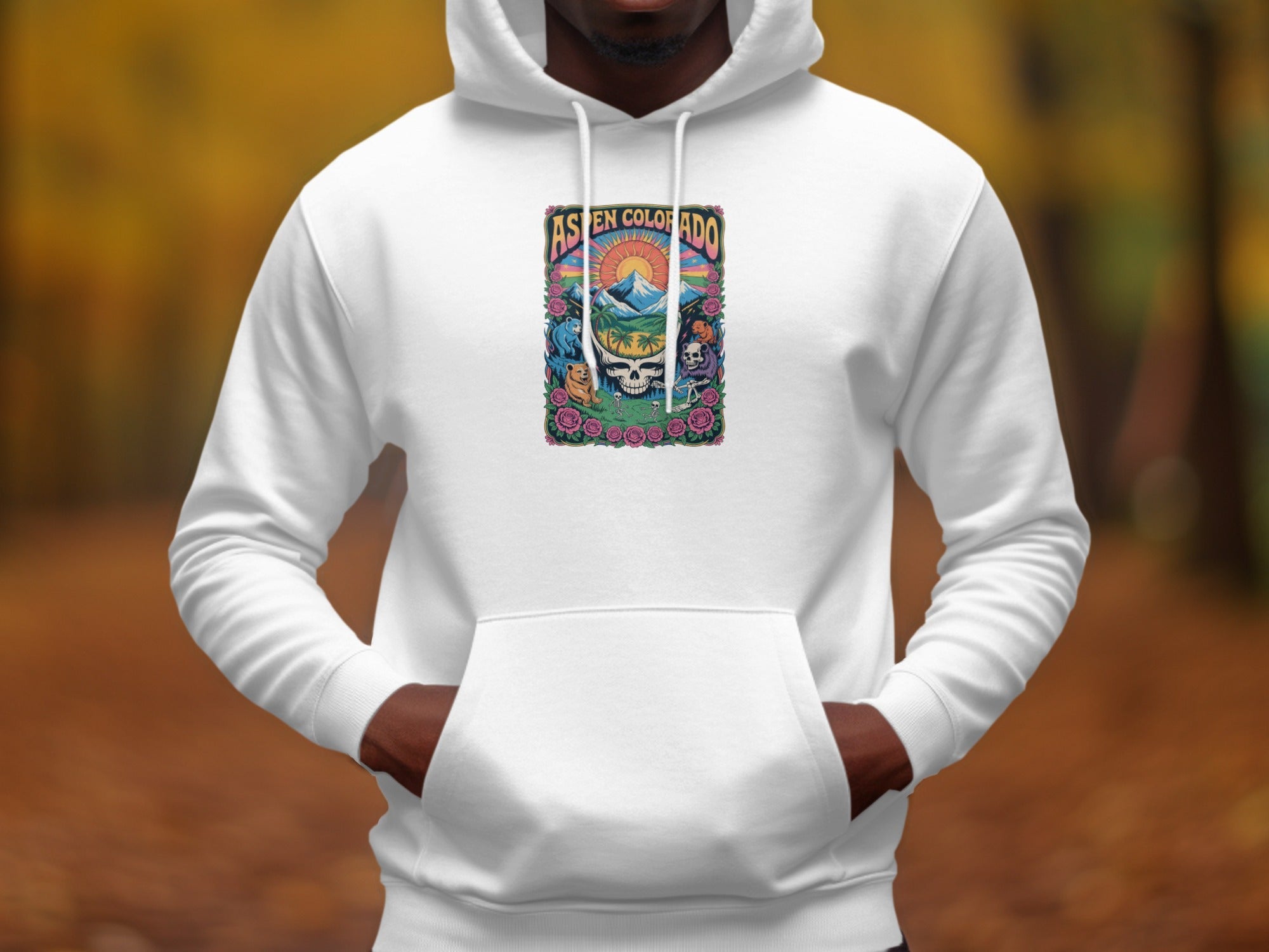 Aspen Colorado Skull Mountain Art Hoodies product