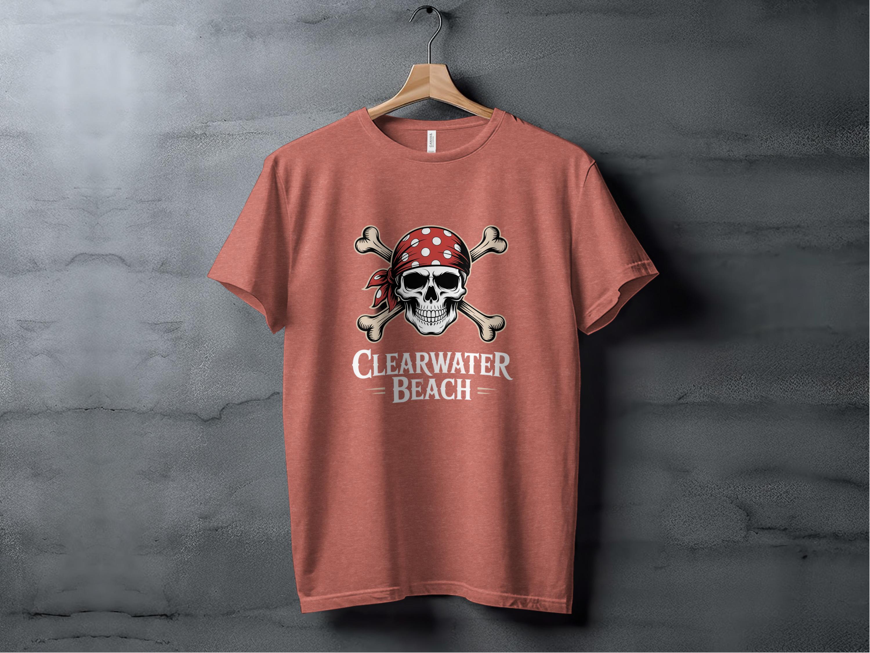 Clearwater Beach Pirate Skull Graphic T-shirt product