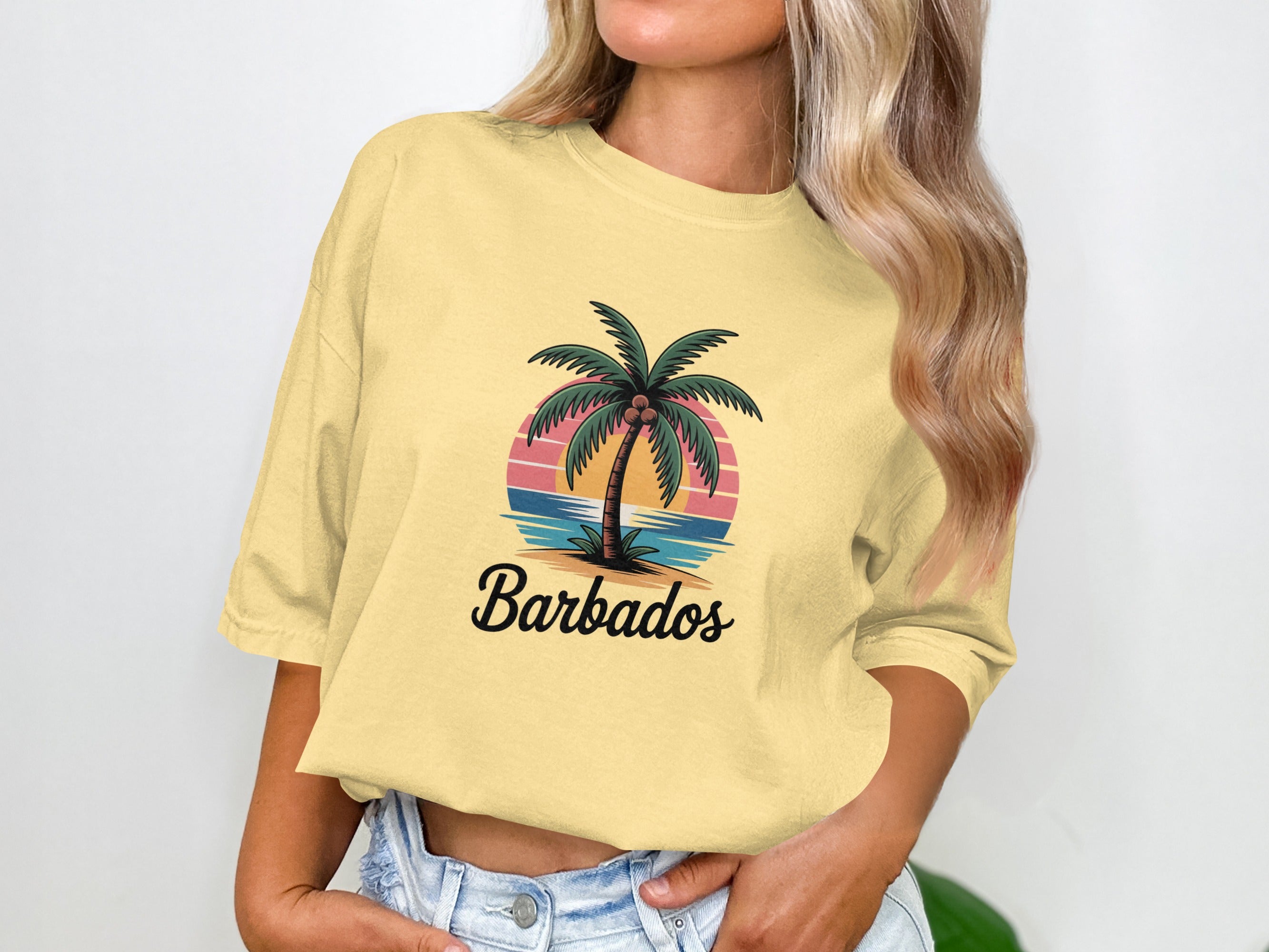 Barbados Palm Tree Sunset Tropical Shirt product type