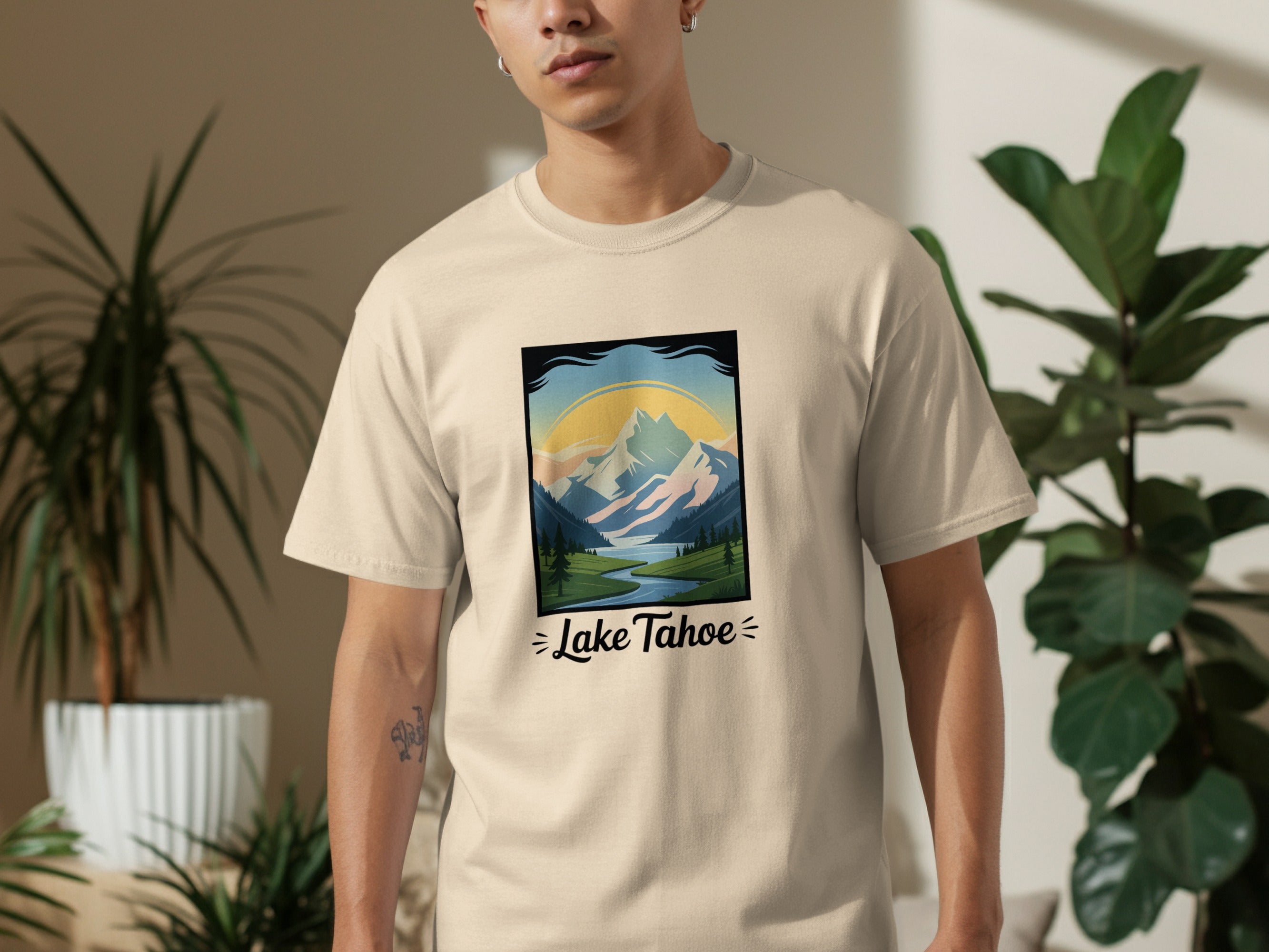Lake Tahoe Graphic Print Casual T-Shirt product