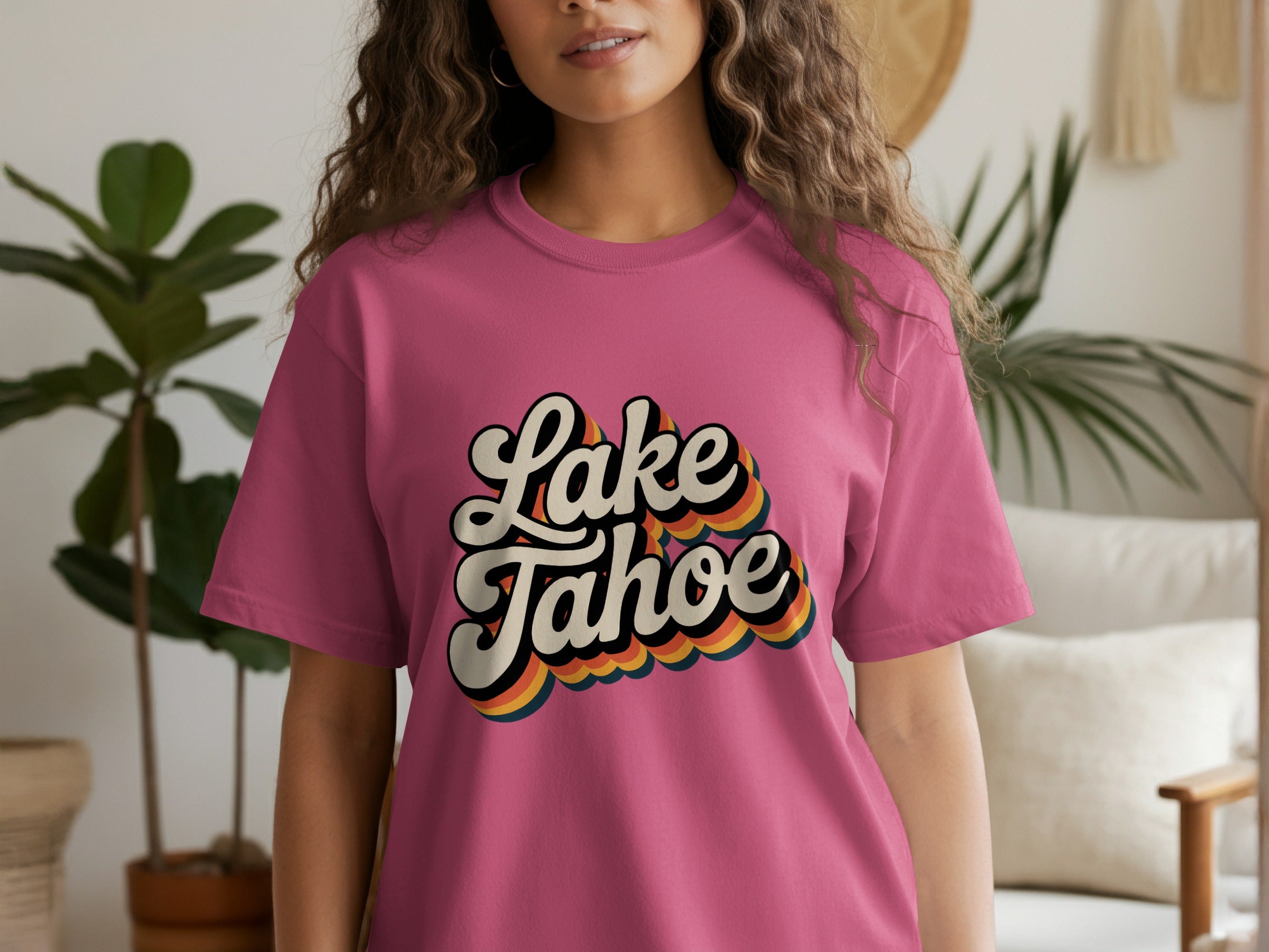 Lake Tahoe Retro Graphic Tee Shirt product