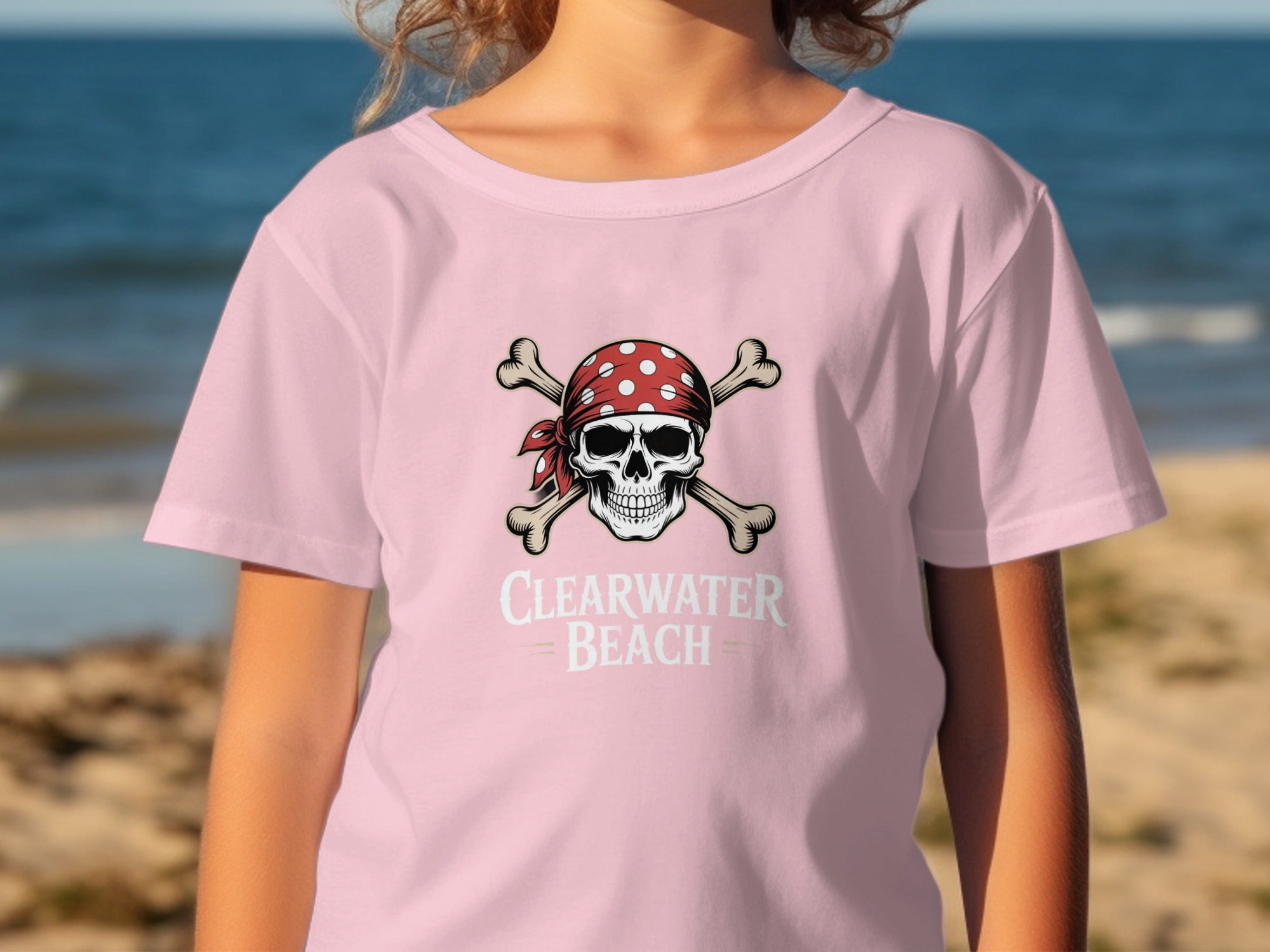 Clearwater Beach Skull and Bones Graphic Tee product