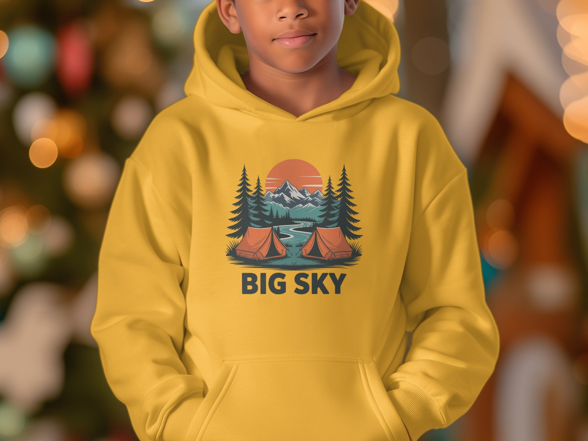 Big Sky Camping Scene Graphic Hoodie Product