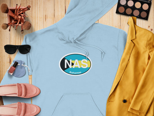 Nassau  Oval Logo Vacation Travel Hoodie Gift Souvenir White