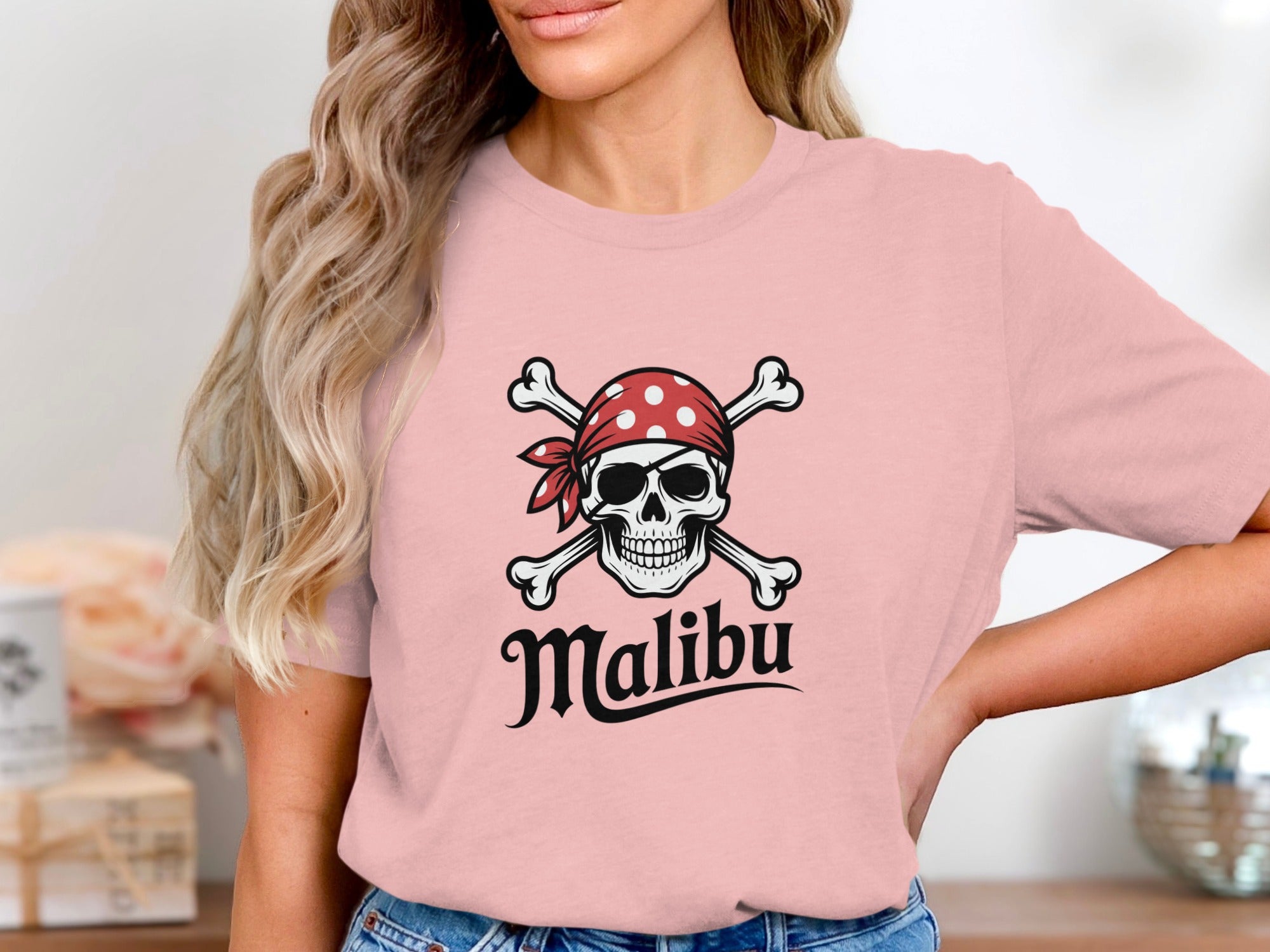 Skull and Crossbones Graphic Malibu T-shirt product type