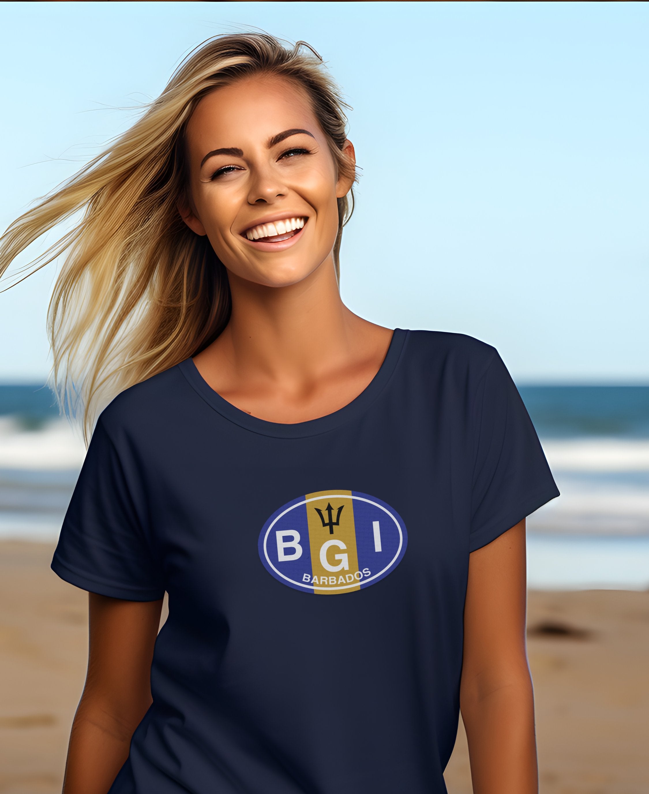 Barbados surf, Bridgetown charm, Crop Over Fest womens t-shirt