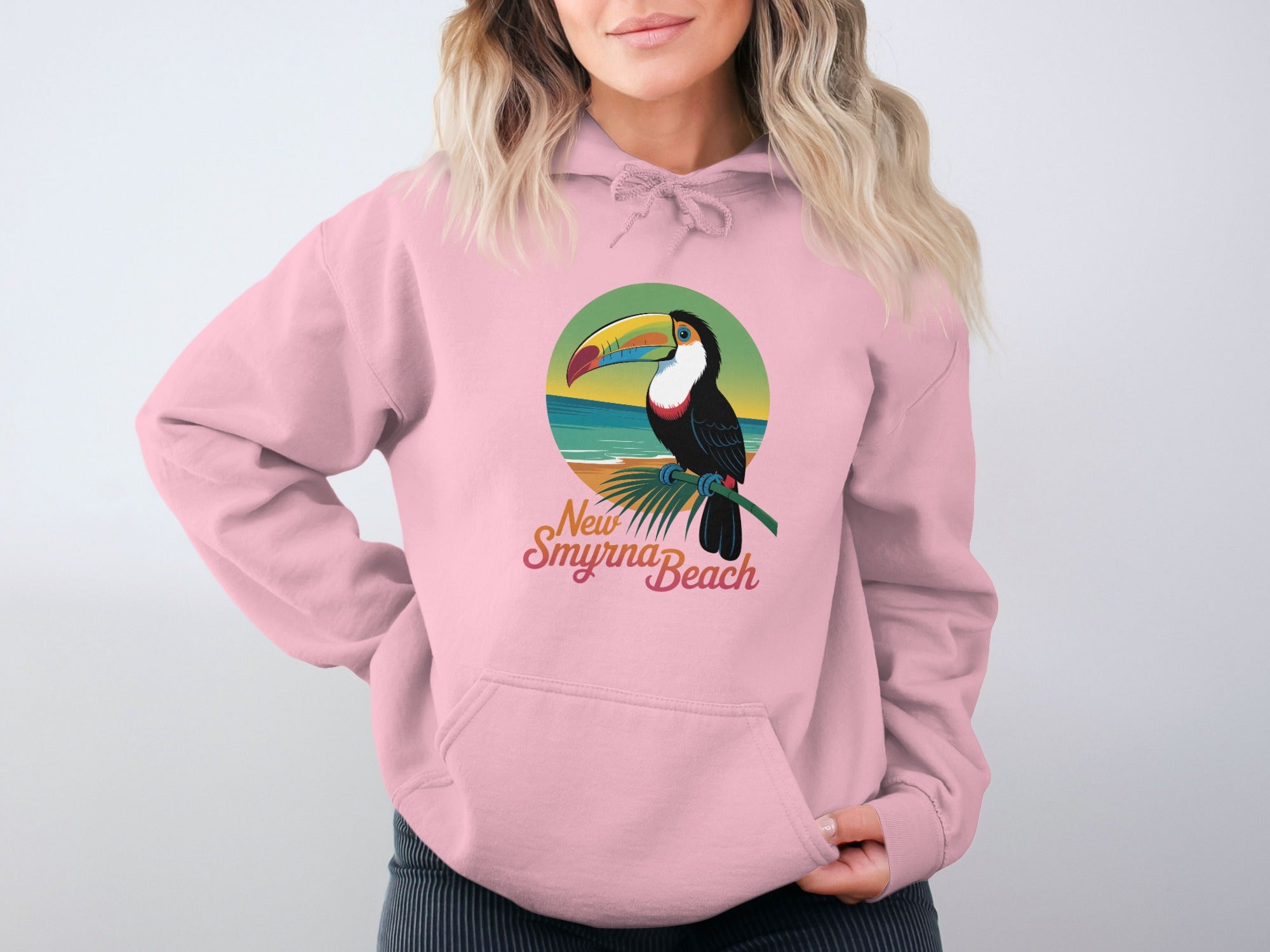 New Smyrna Beach Toucan Hoodie Casual Wear Product