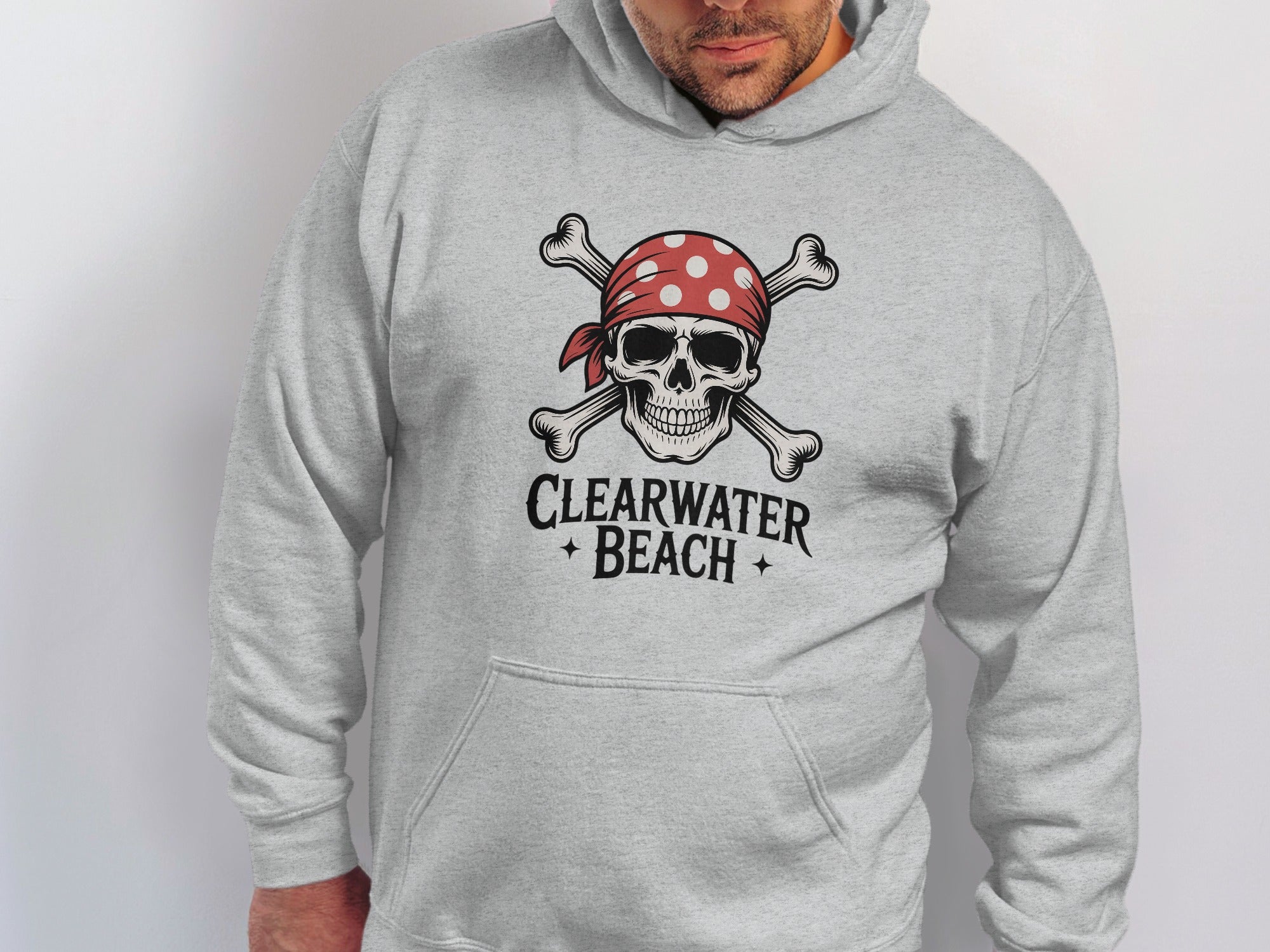 Clearwater Beach Skull and Crossbones Design Hoodie product