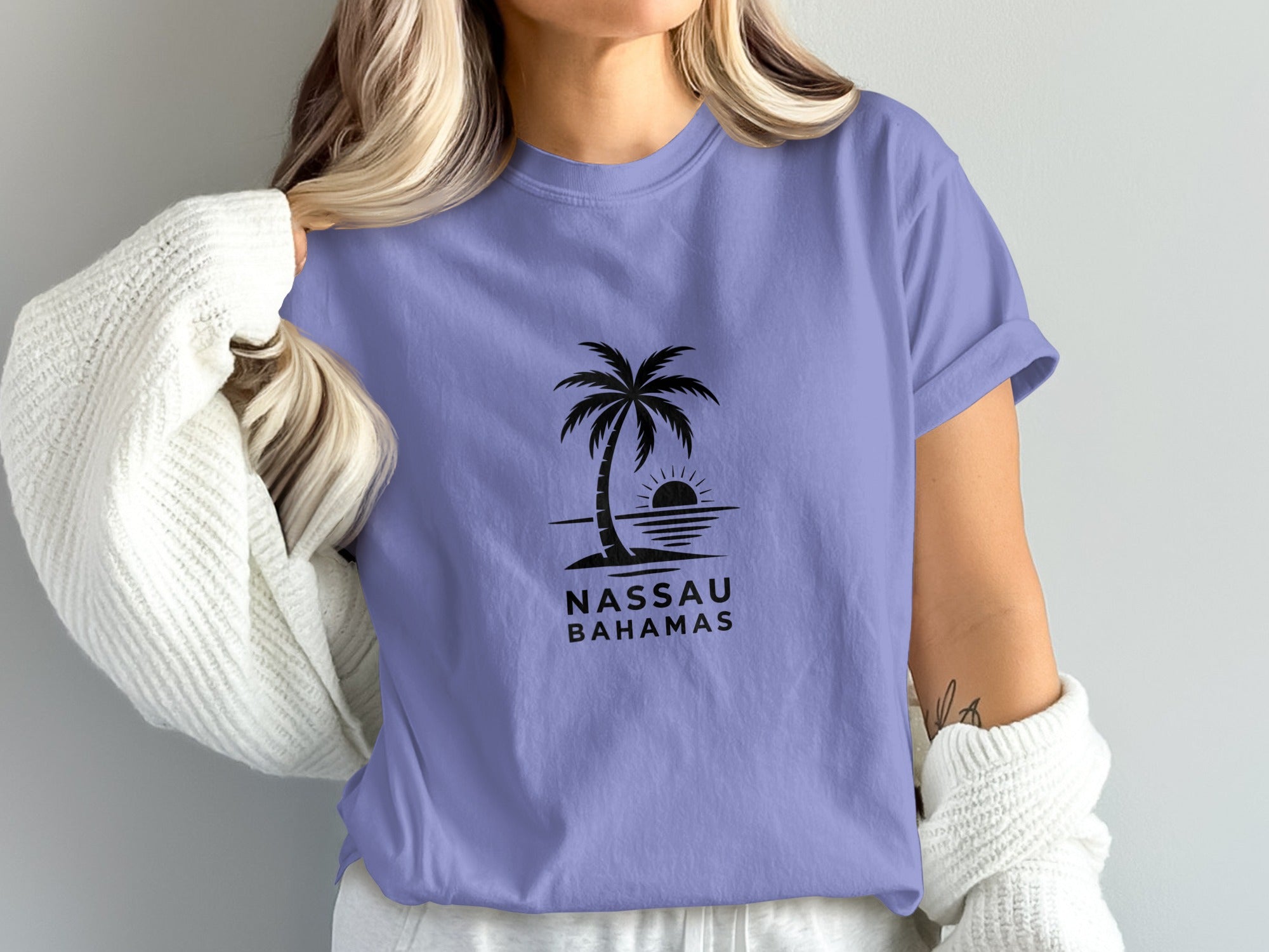 Nassau Bahamas Purple Sunset Graphic Tee product
