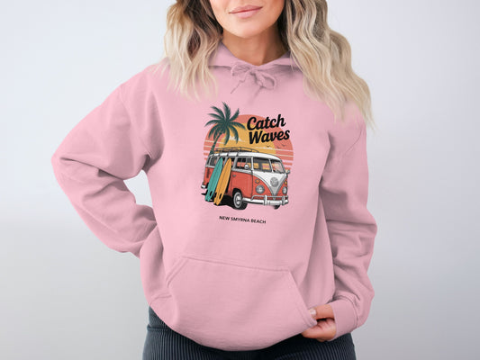 Catch Waves New Smyrna Beach Printed Hoodie product type