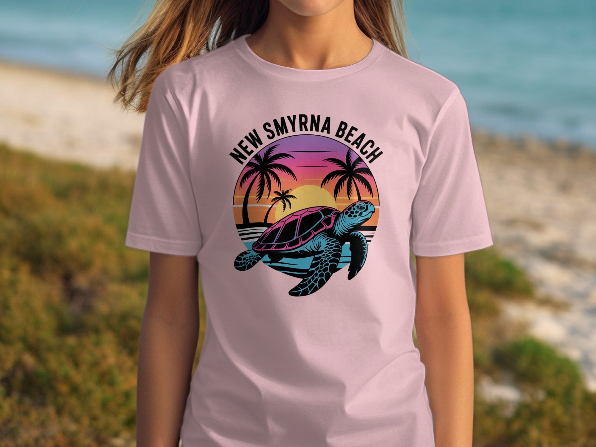 New Smyrna Beach Sunset Turtle Graphic Shirt product