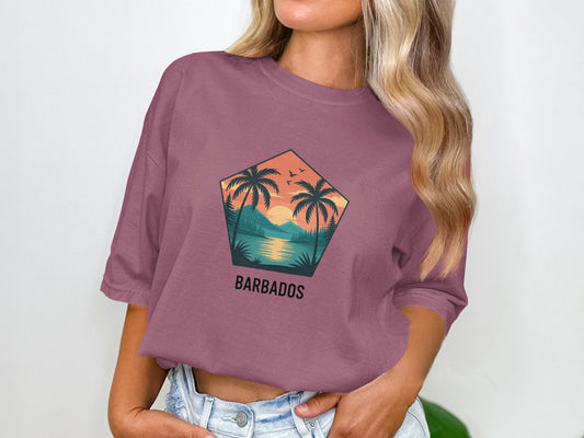 Barbados Palm Trees and Sunset Graphic Tee product