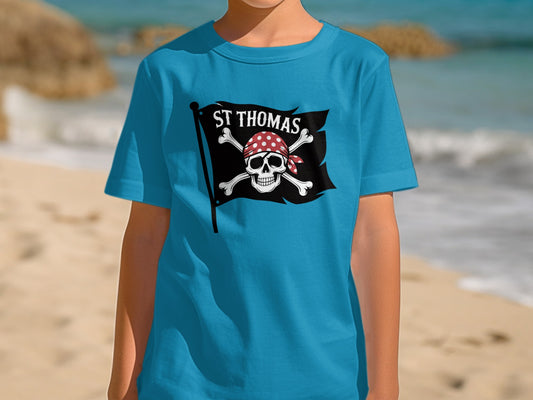 St Thomas Pirate Skull Flag Graphic T-Shirt product