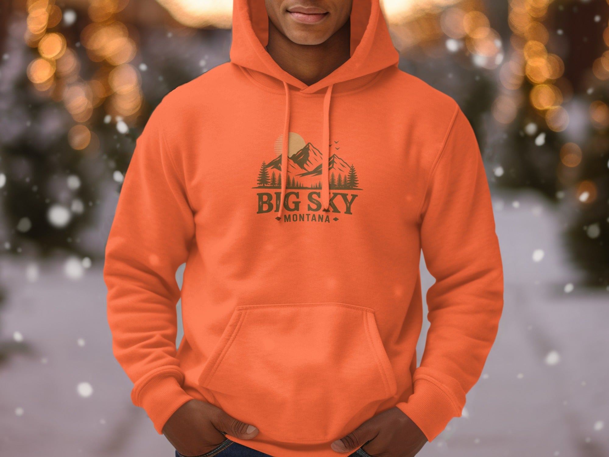Big Sky Montana Hoodie with Mountain Design