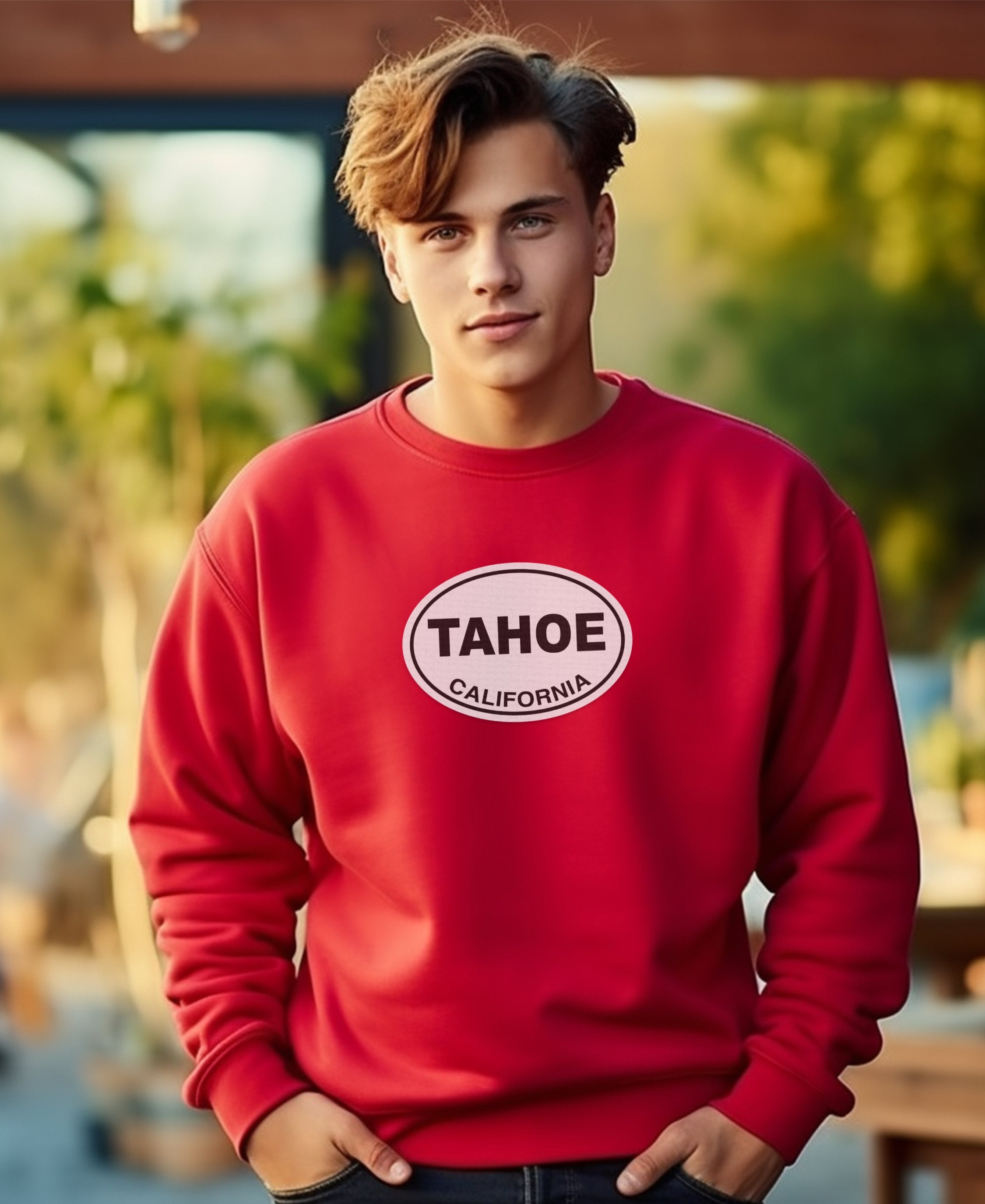 Stylish Red Tahoe California Sweatshirt product type