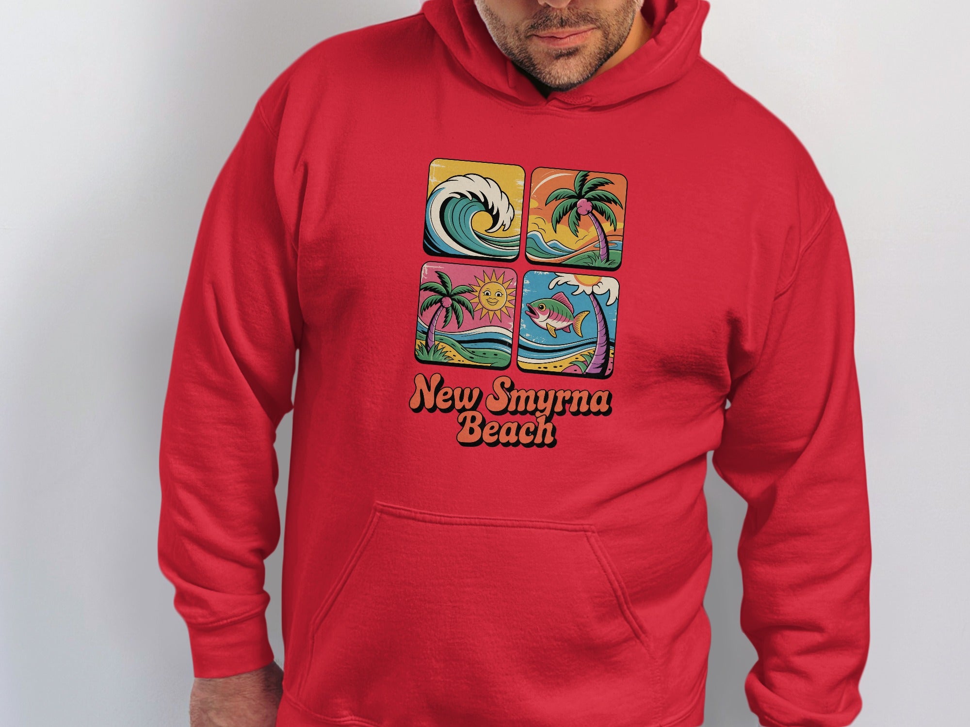 New Smyrna Beach Graphic Red Hoodie product type