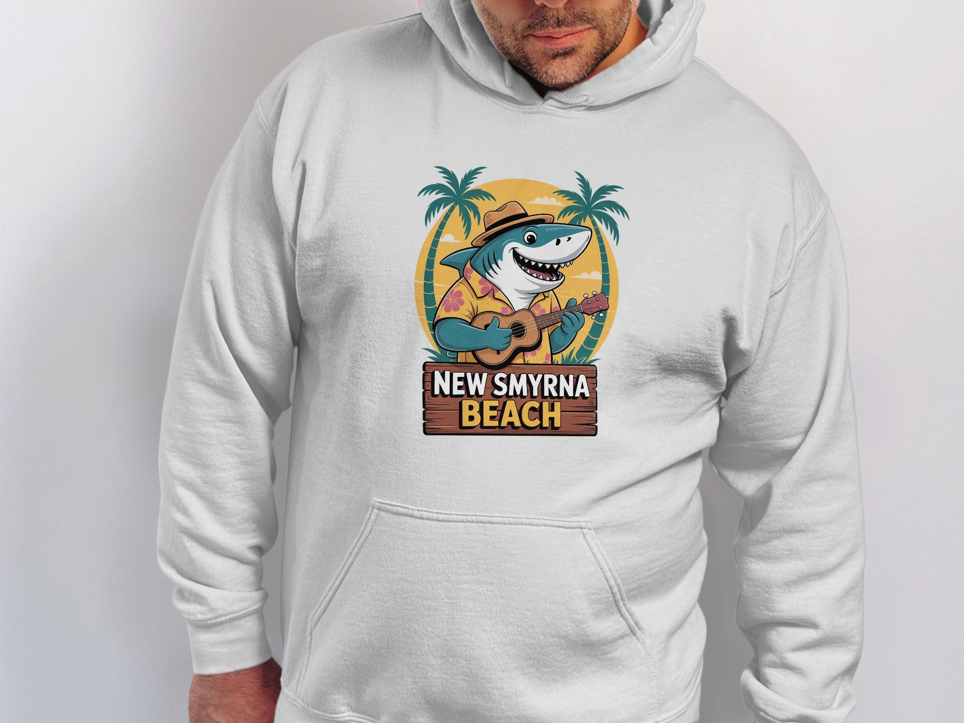 New Smyrna Beach Shark Graphic Hoodie product type