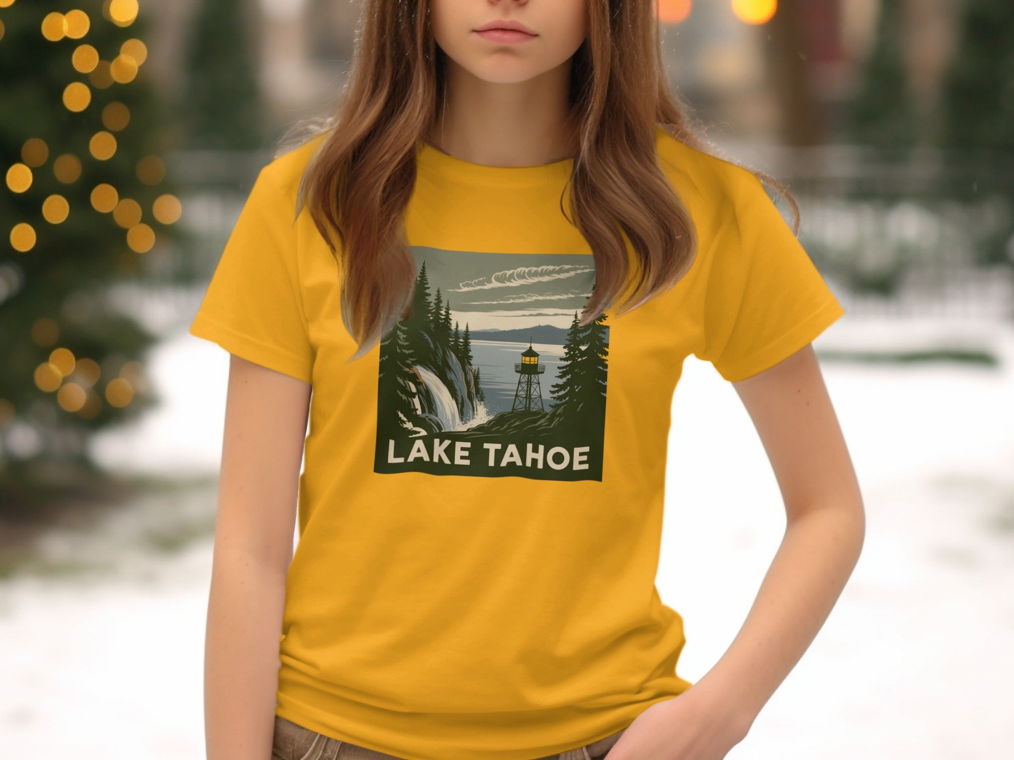 Lake Tahoe Scenic Graphic T-Shirt for Outdoor Enthusiasts