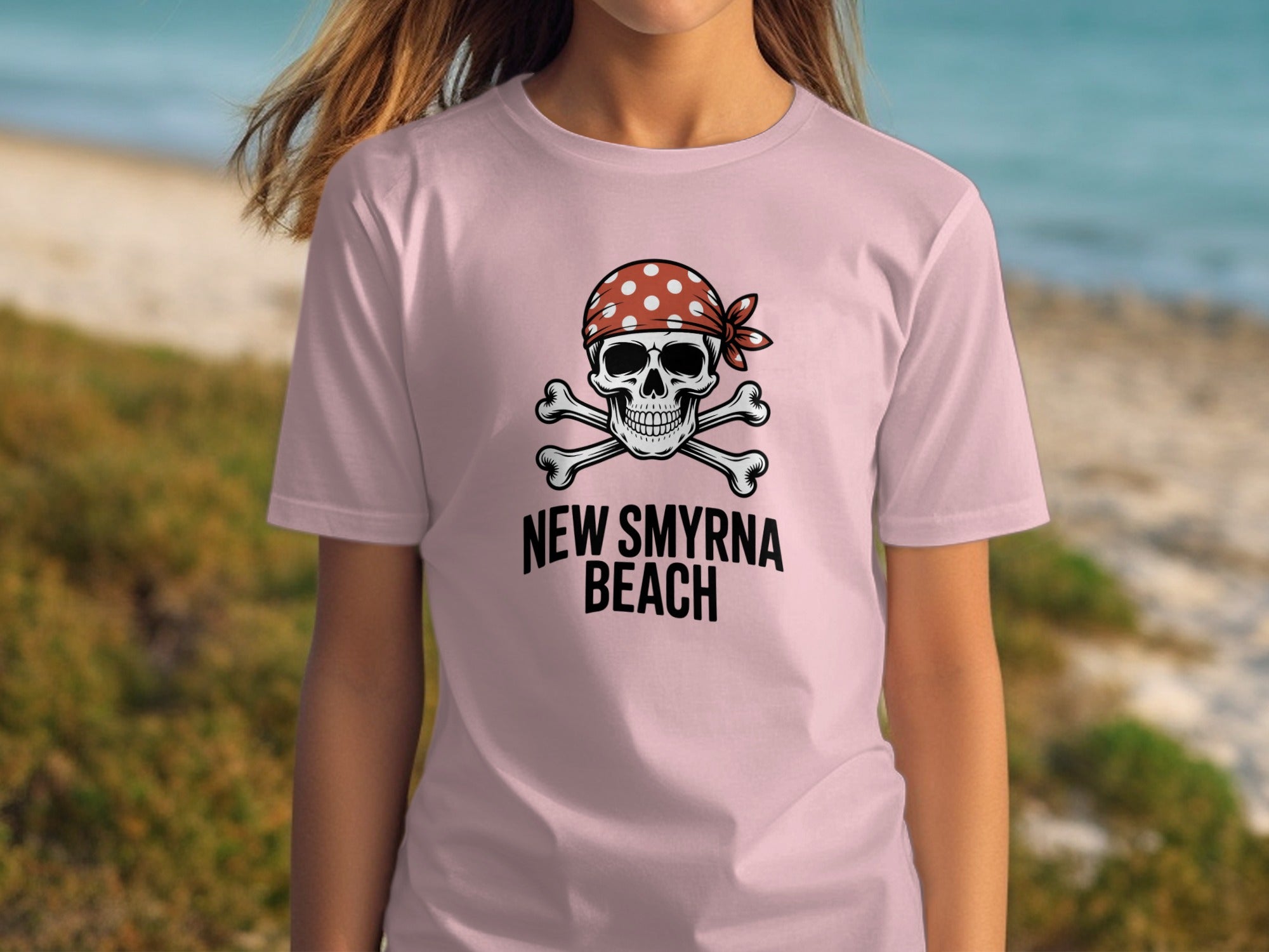 New Smyrna Beach Pirate Skull Graphic Print T-shirt product