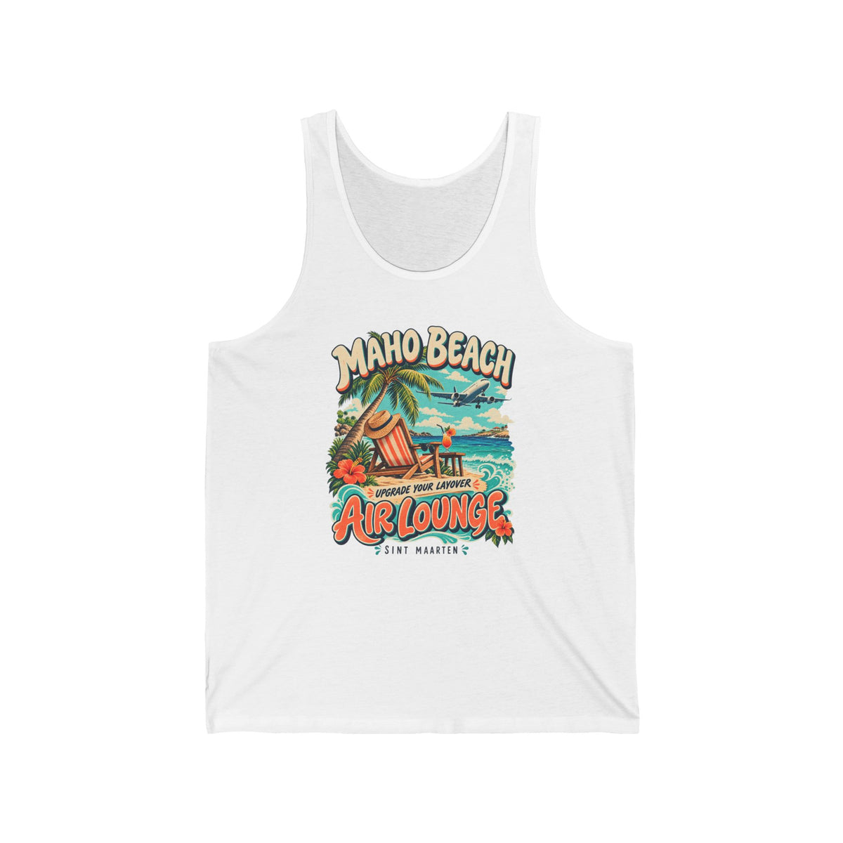 Maho Beach Air Lounge Sint Maarten Bella+Canvas 3480 Tank Top