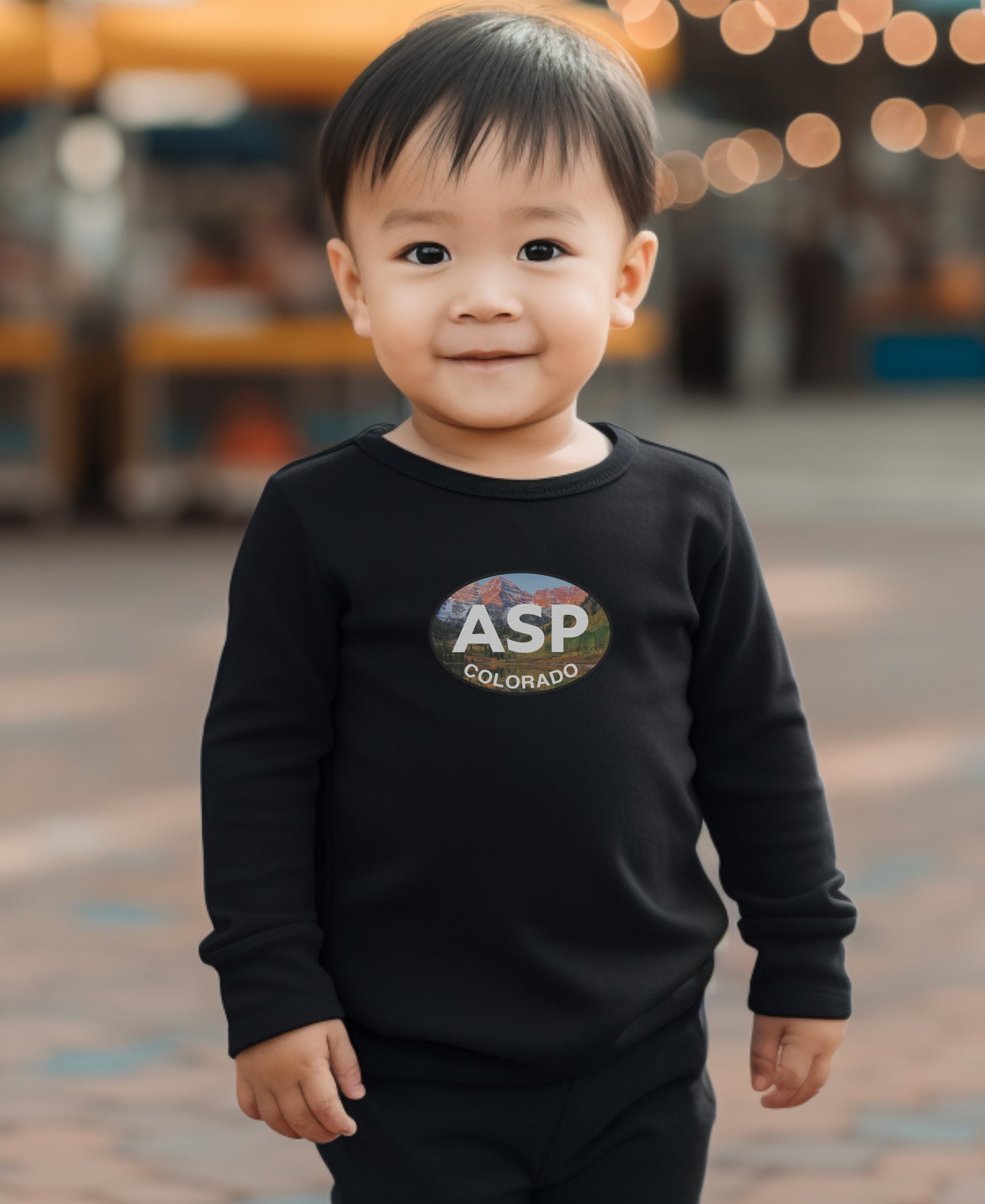Aspen building snowmen at Wagner Park Toddler Long Sleeve T-Shirt