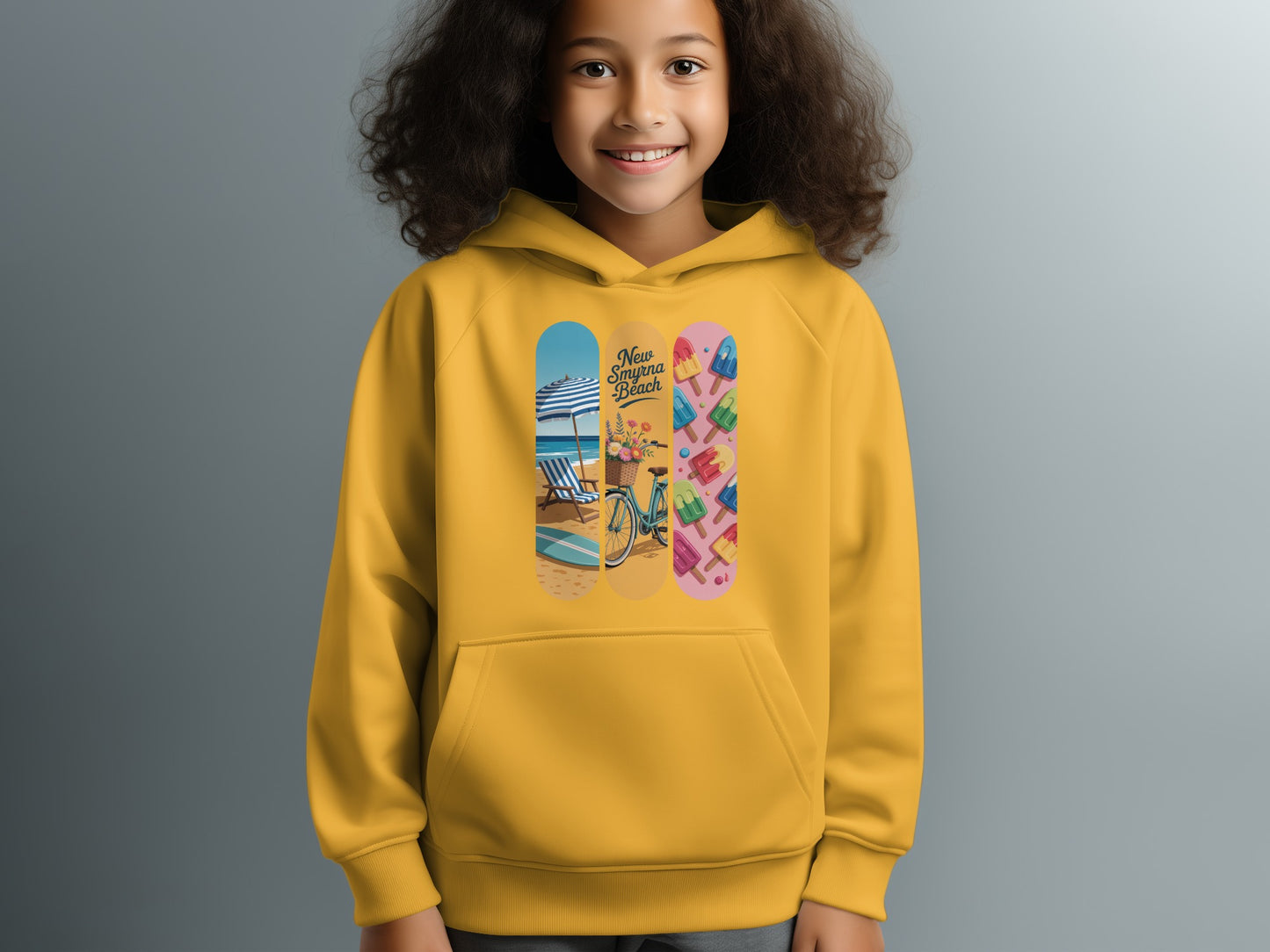 Vibrant Summer Beach Hoodie Youth Apparel Product