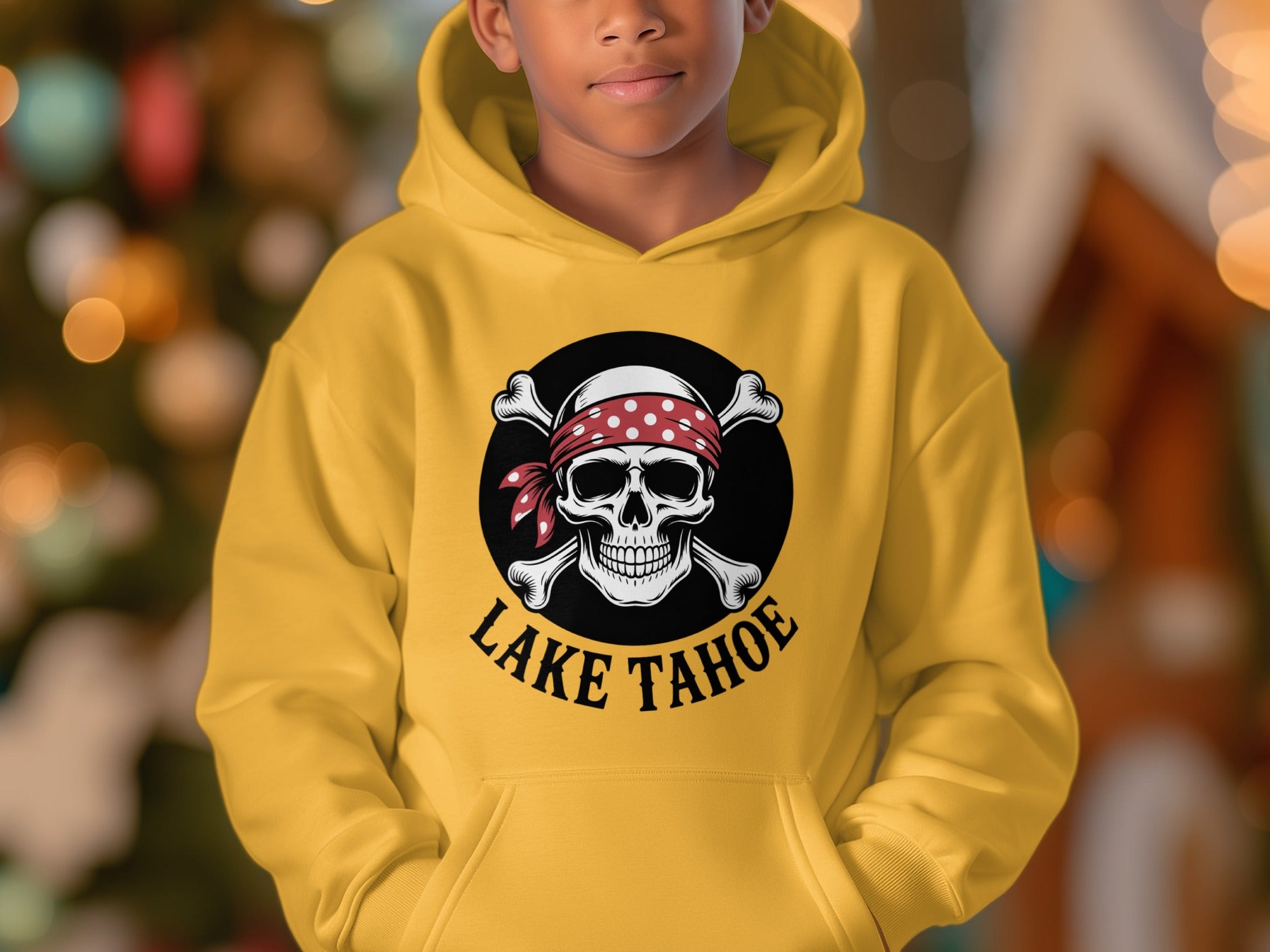 Lake Tahoe Skull Youth Hooded Sweatshirt product type