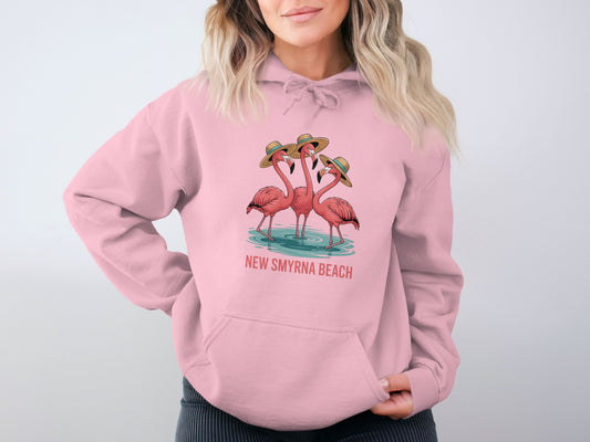New Smyrna Beach Flamingo Hoodie product type