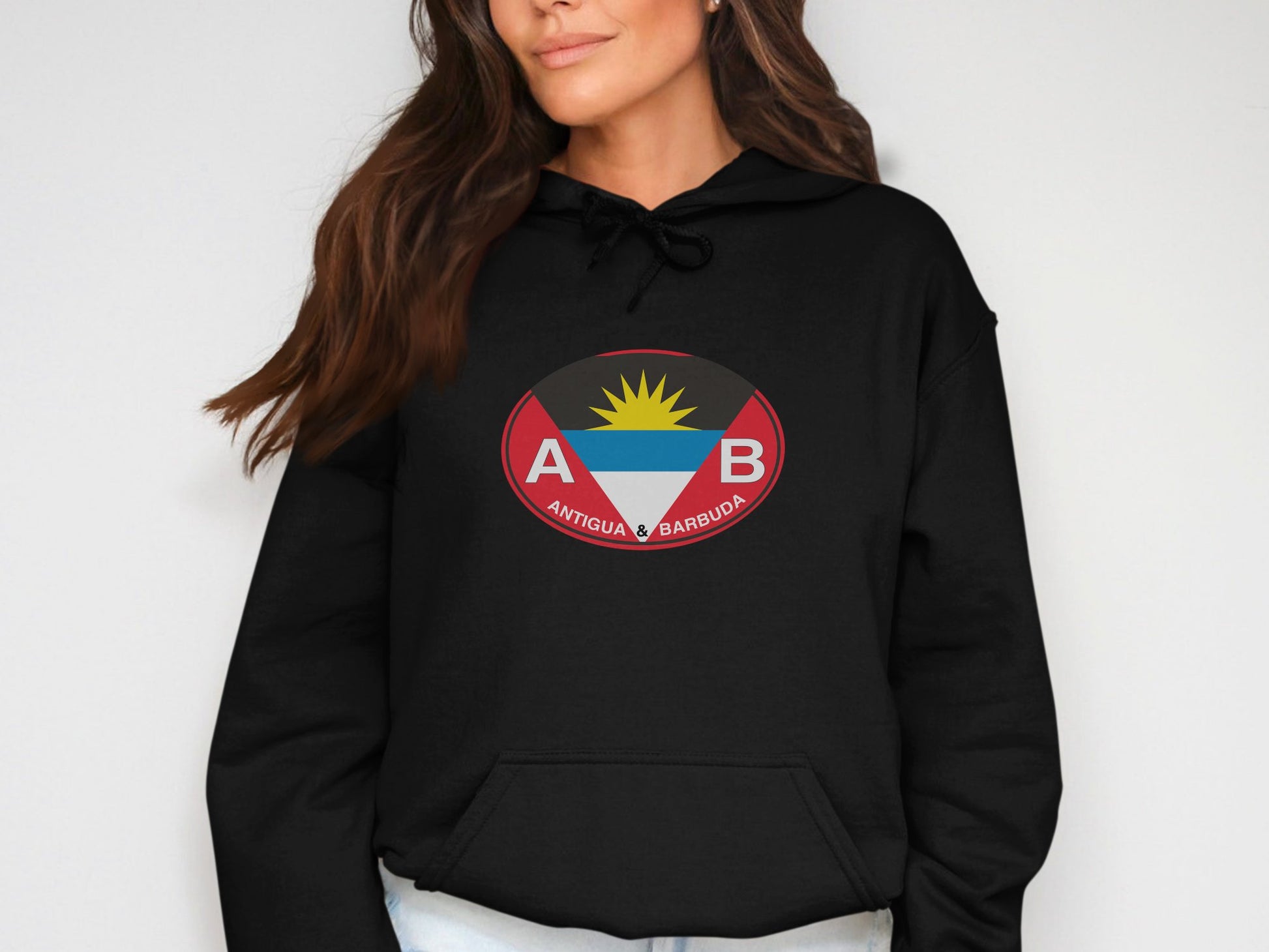 Antigua and Barbuda  Oval Logo Vacation Travel Hoodie Gift Souvenir Heliconia