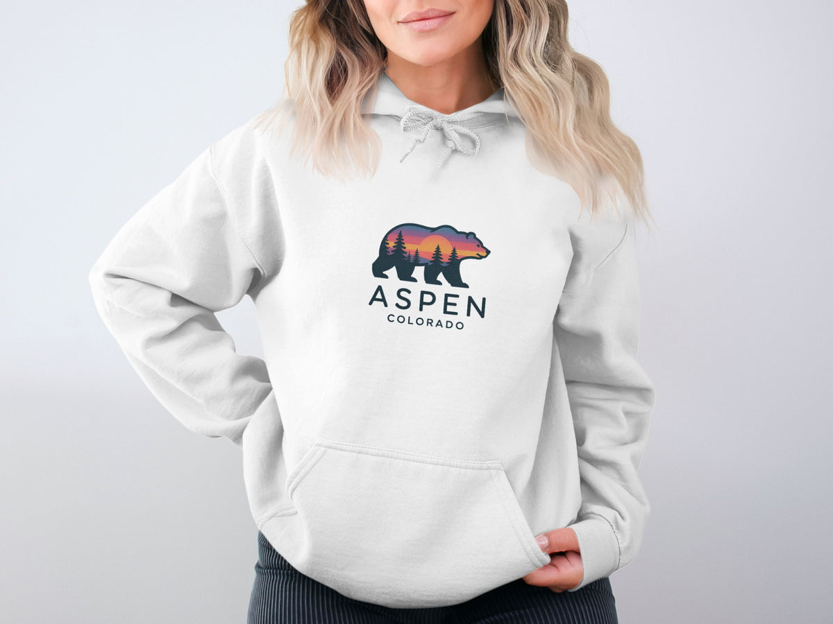 Sweatshirt Aspen Colorado USA Mountains - Motif Vintage Montagnes Coucher De Soleil Pour Homme Et Femme