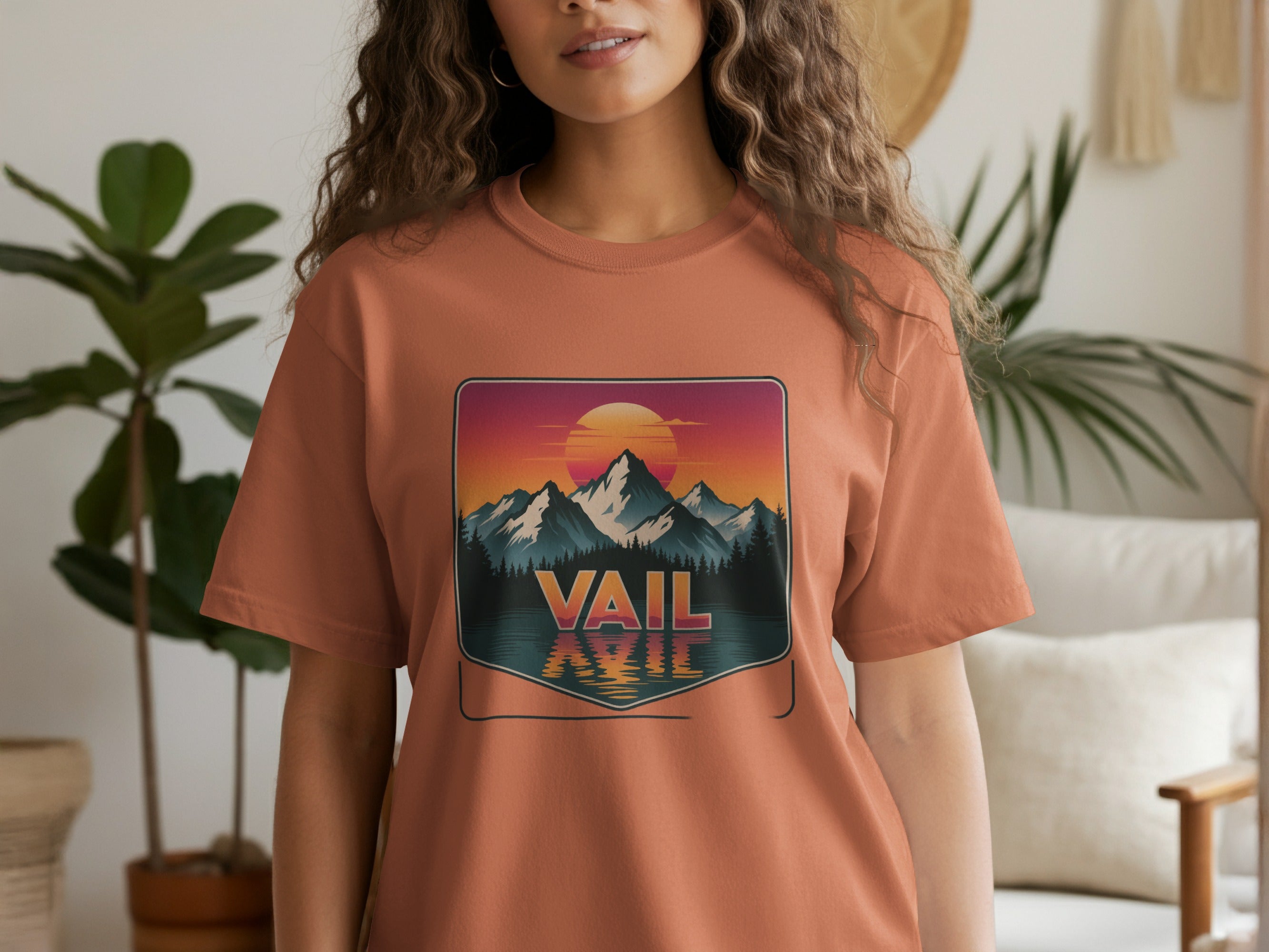 Beautiful Vail Mountain Sunset Graphic Tee Shirt product