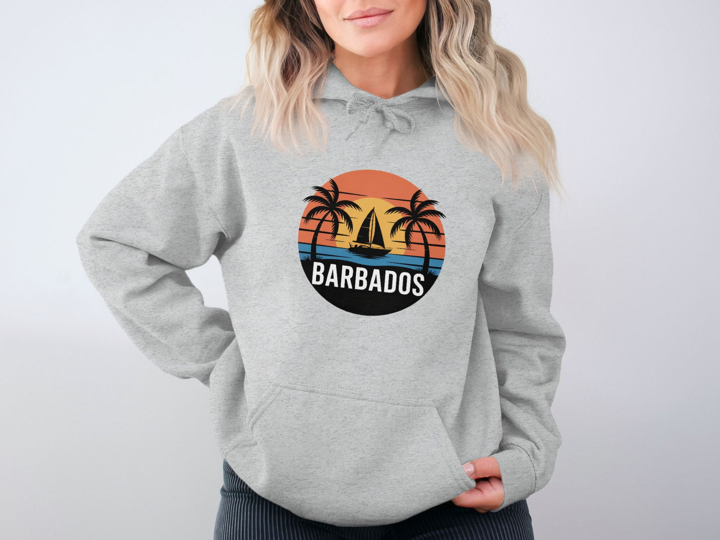 Barbados Vacation Hoodie with Retro Sailboat product type
