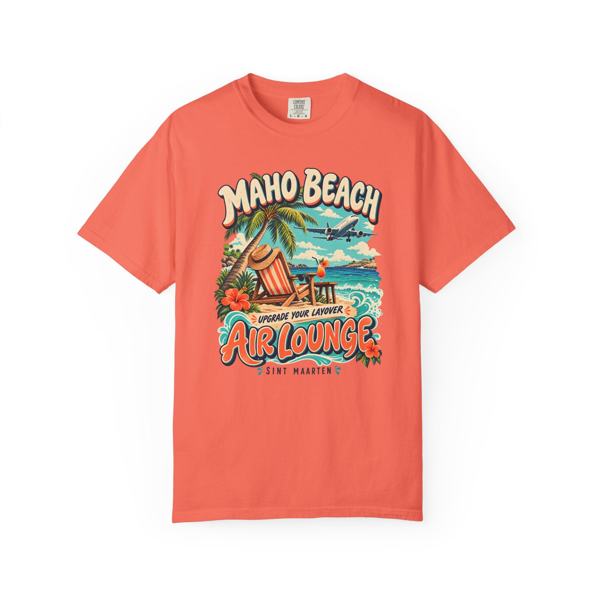Maho Beach Air Lounge Sint Maarten Comfort Colors 1717 T-Shirt
