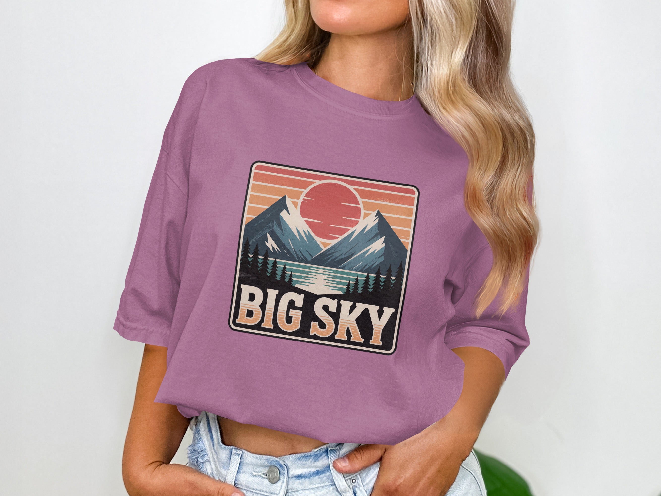 Big Sky Sunset Mountain Graphic Casual Shirt product