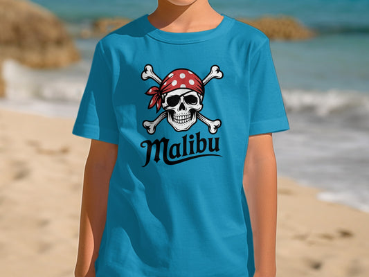 Malibu Skull and Crossbones Pirate T-Shirt product