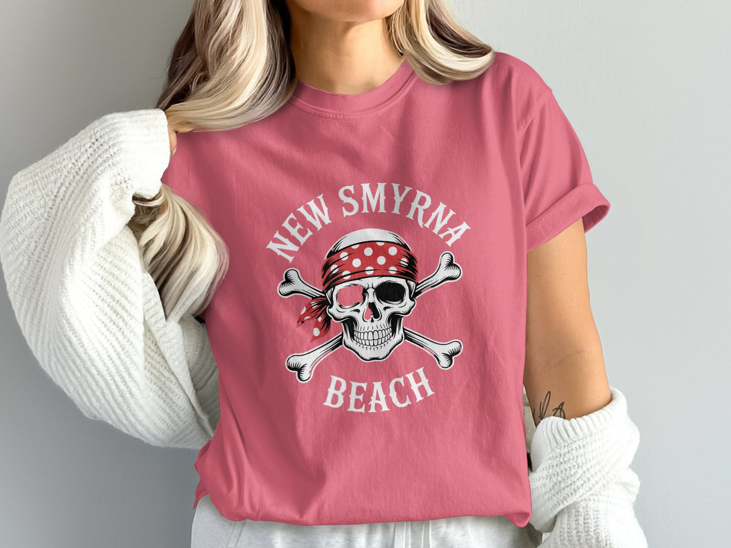 New Smyrna Beach Skull Graphic Tee shirt product