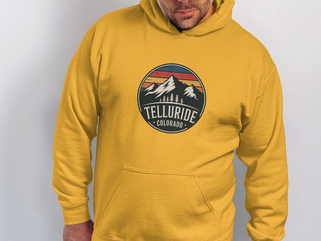 Telluride Colorado Hoodie with Mountain Design